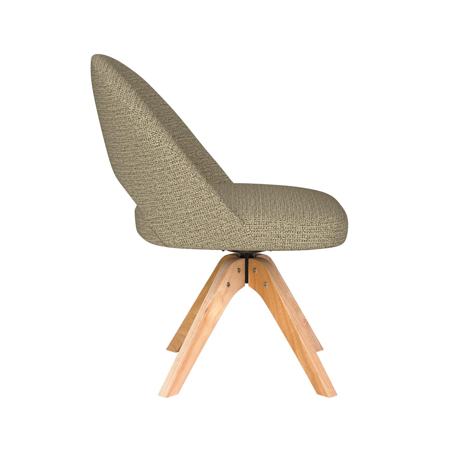 Stuhl Mick Wooden Swivel in Grün präsentiert im Onlineshop von KAQTU Design AG. Stuhl ist von White Label Living