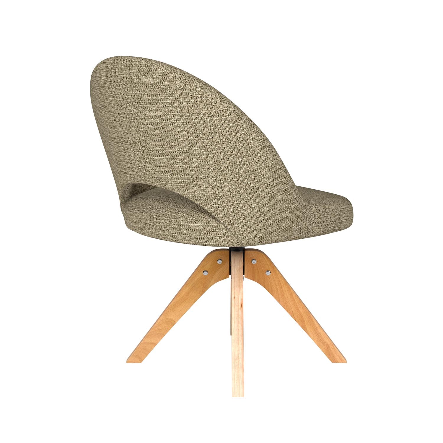 Stuhl Mick Wooden Swivel in Grün präsentiert im Onlineshop von KAQTU Design AG. Stuhl ist von White Label Living