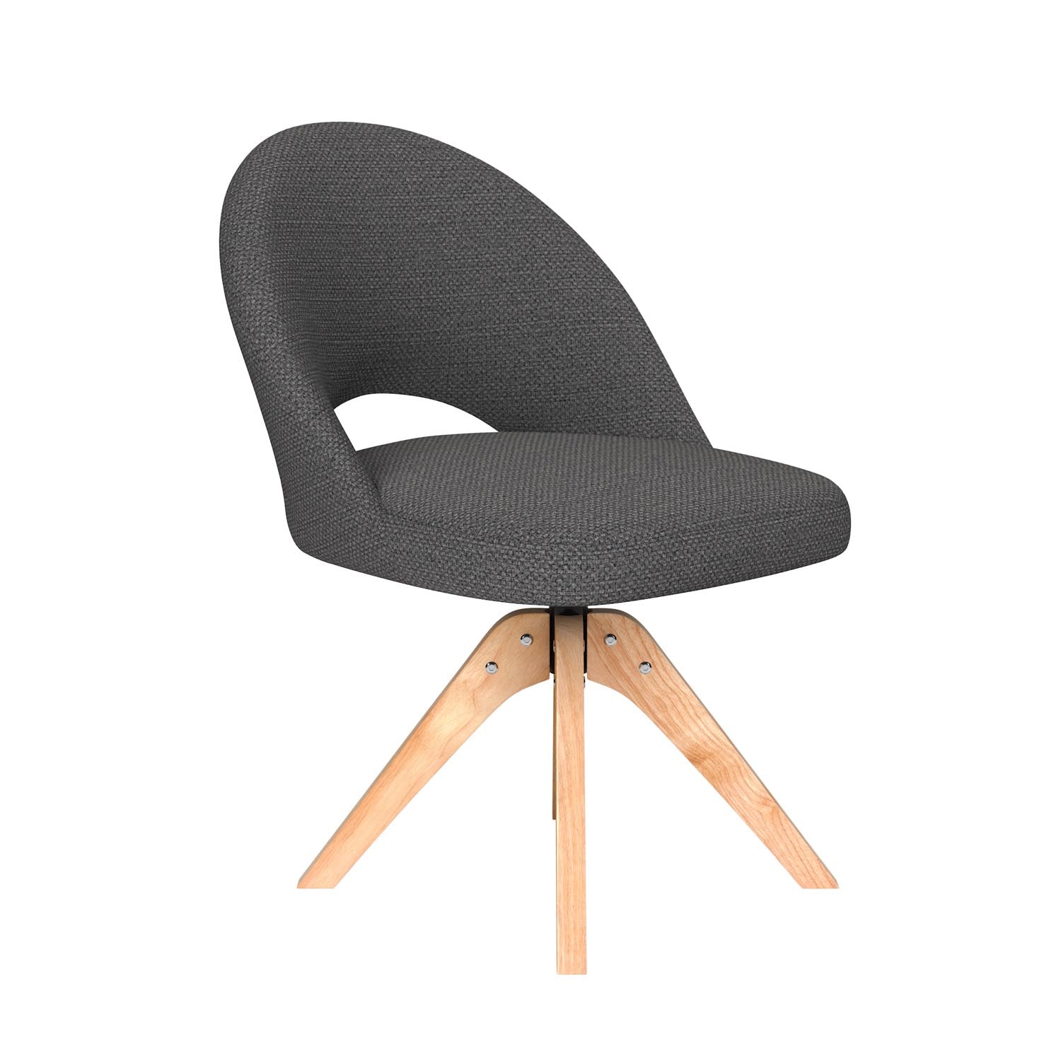 Stuhl Mick Wooden Swivel in Grau präsentiert im Onlineshop von KAQTU Design AG. Stuhl ist von White Label Living