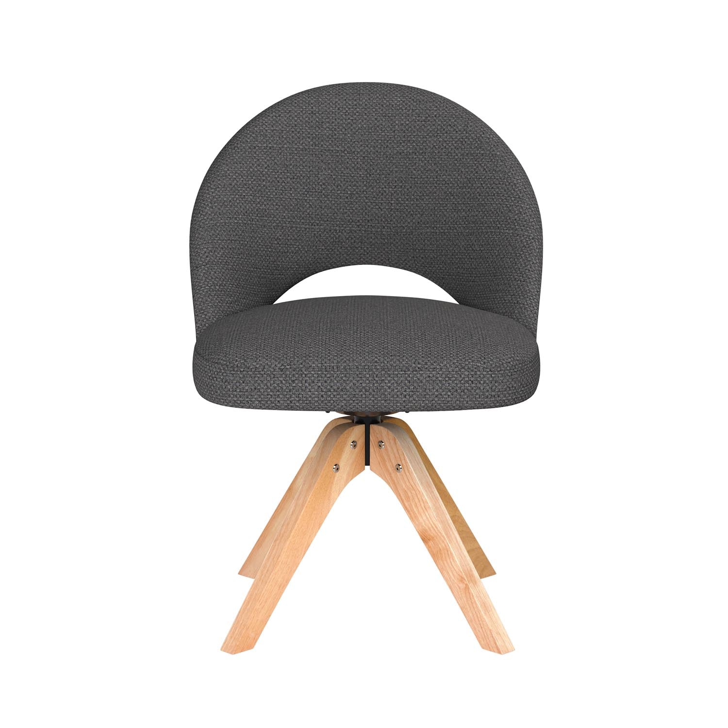 Stuhl Mick Wooden Swivel in Grau präsentiert im Onlineshop von KAQTU Design AG. Stuhl ist von White Label Living