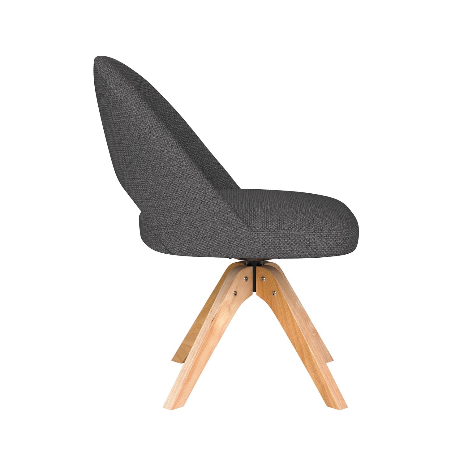 Stuhl Mick Wooden Swivel in Grau präsentiert im Onlineshop von KAQTU Design AG. Stuhl ist von White Label Living