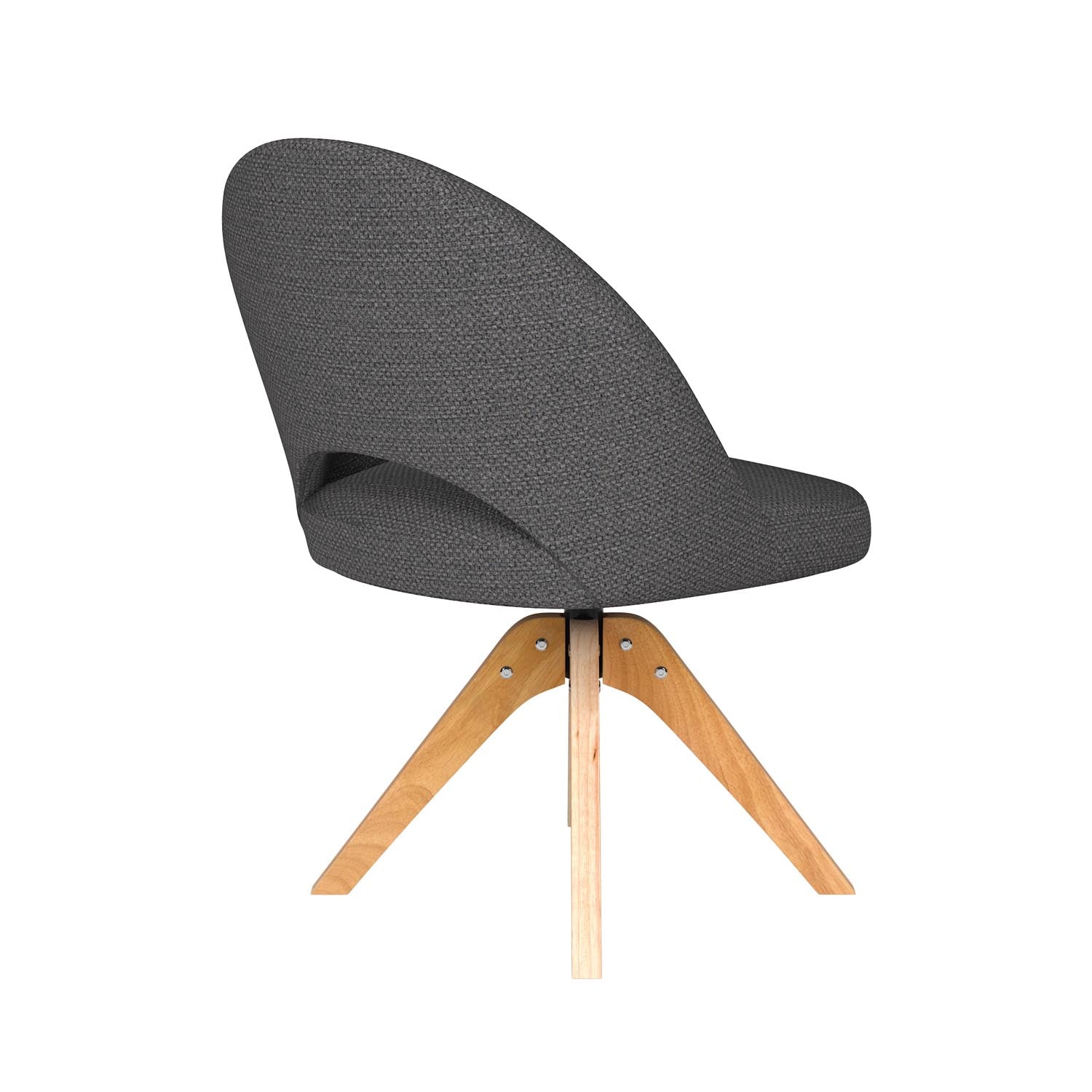 Stuhl Mick Wooden Swivel in Grau präsentiert im Onlineshop von KAQTU Design AG. Stuhl ist von White Label Living