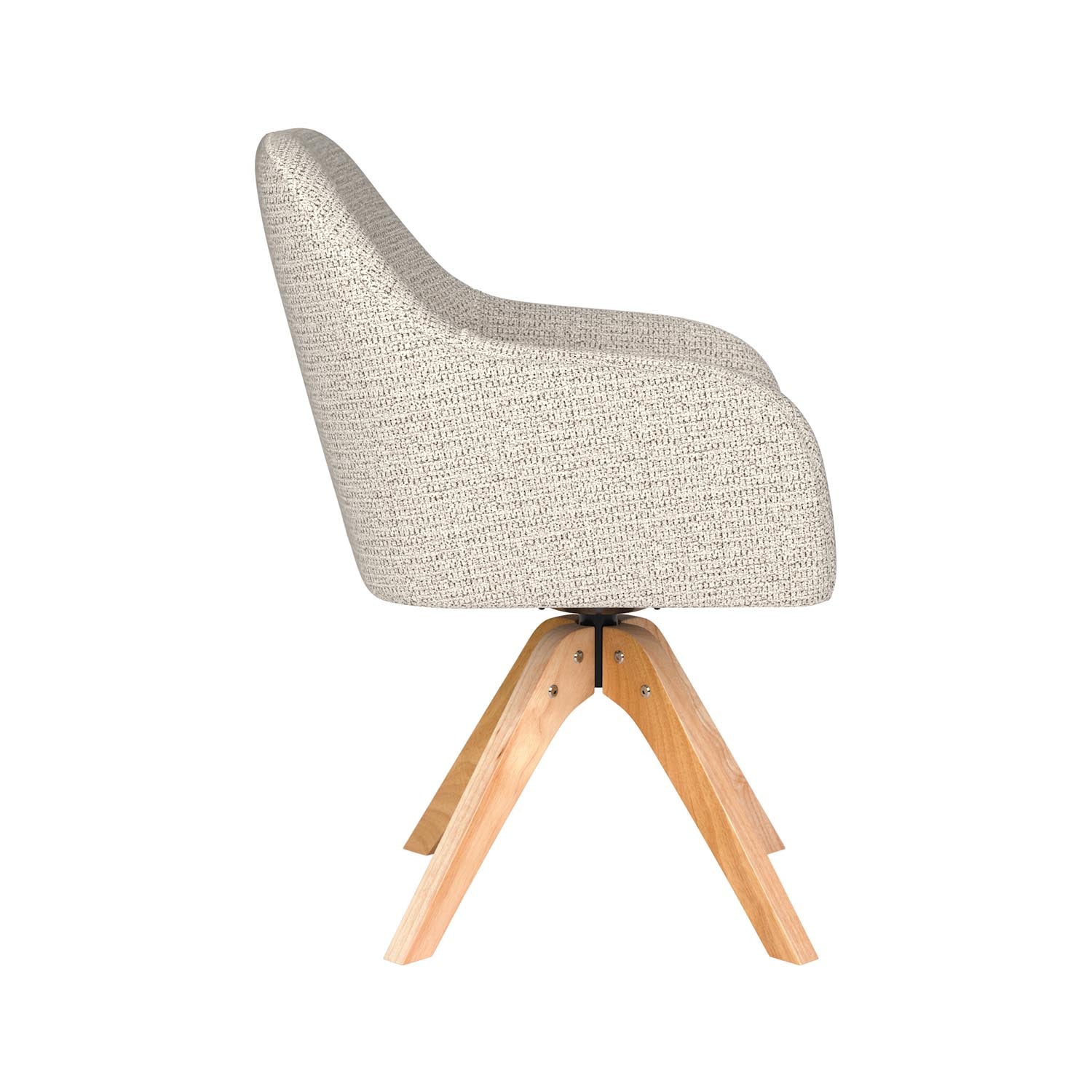 Stuhl Otis Wooden Swivel in Off-White präsentiert im Onlineshop von KAQTU Design AG. Drehstuhl ist von White Label Living
