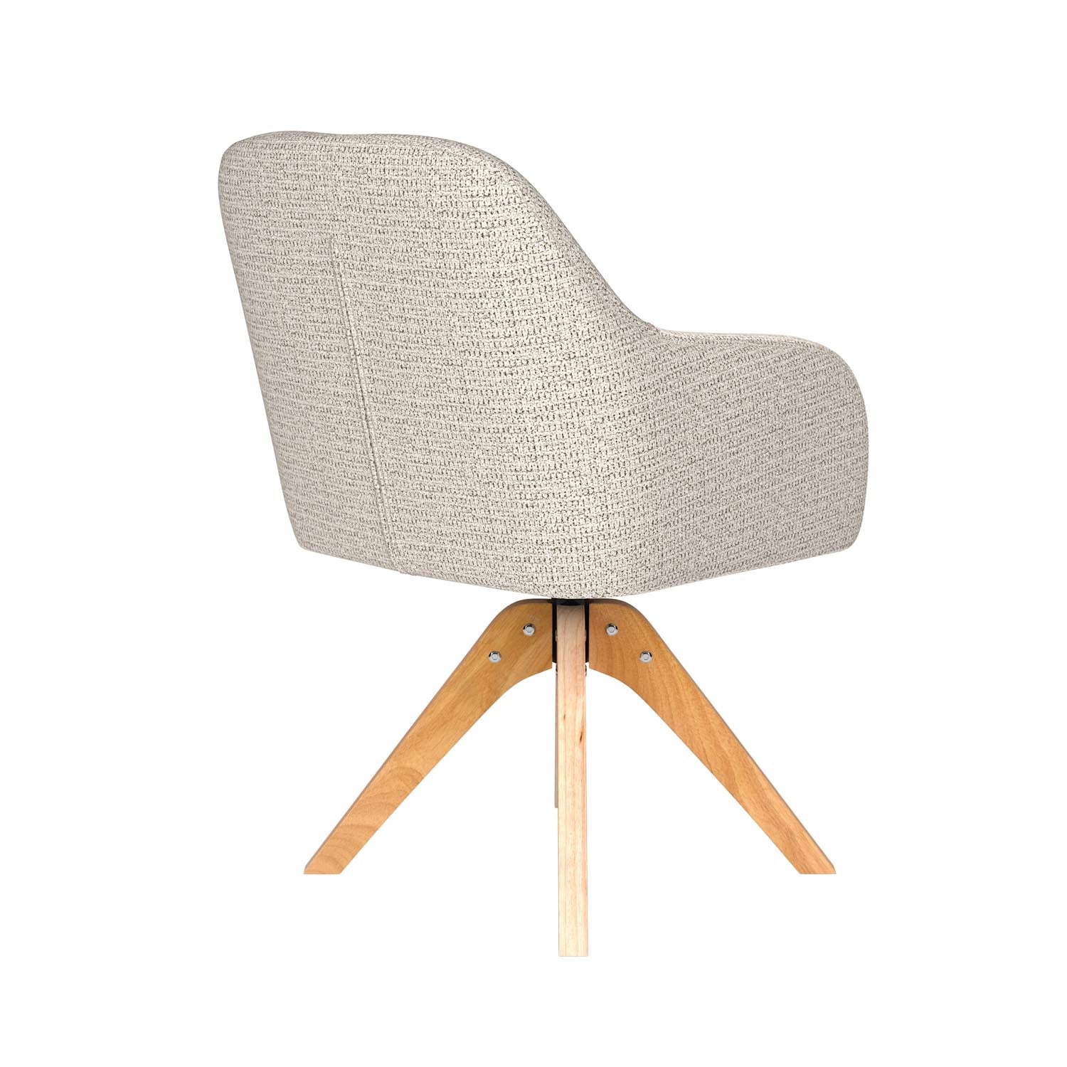 Stuhl Otis Wooden Swivel in Off-White präsentiert im Onlineshop von KAQTU Design AG. Drehstuhl ist von White Label Living