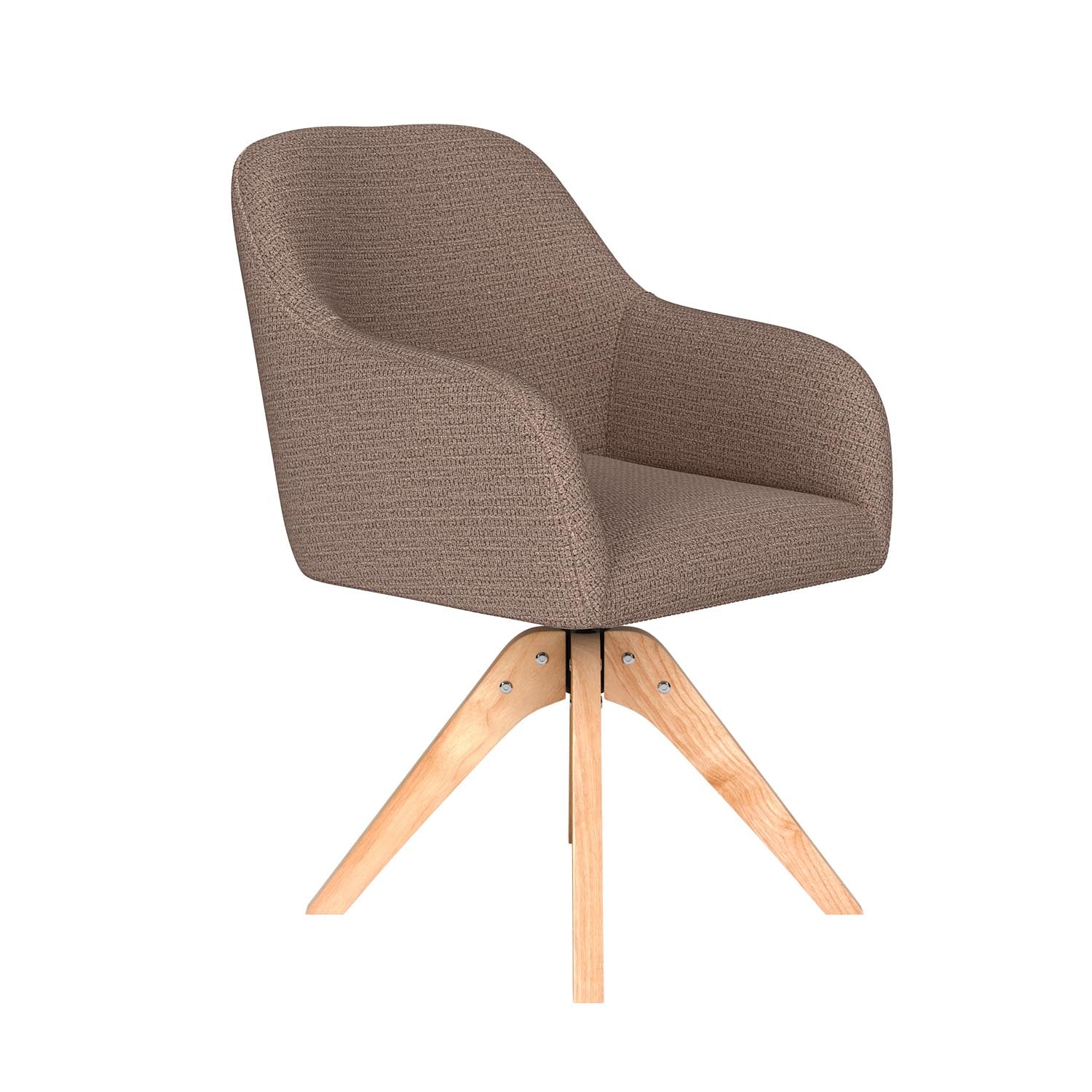 Stuhl Otis Wooden Swivel in Taupe präsentiert im Onlineshop von KAQTU Design AG. Drehstuhl ist von White Label Living