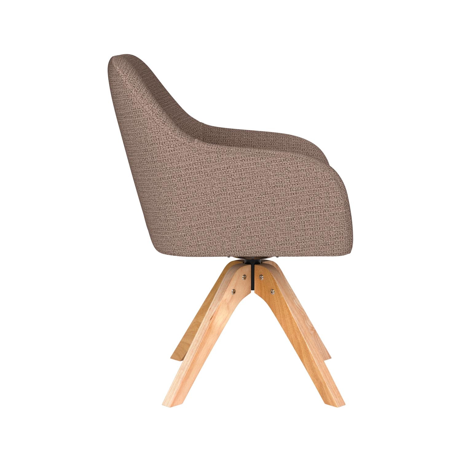 Stuhl Otis Wooden Swivel in Taupe präsentiert im Onlineshop von KAQTU Design AG. Drehstuhl ist von White Label Living