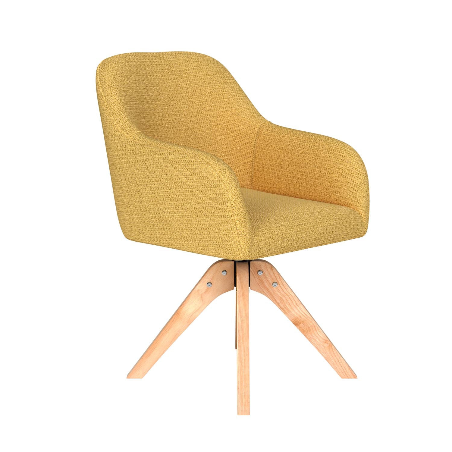 Stuhl Otis Wooden Swivel in Ochre präsentiert im Onlineshop von KAQTU Design AG. Drehstuhl ist von White Label Living
