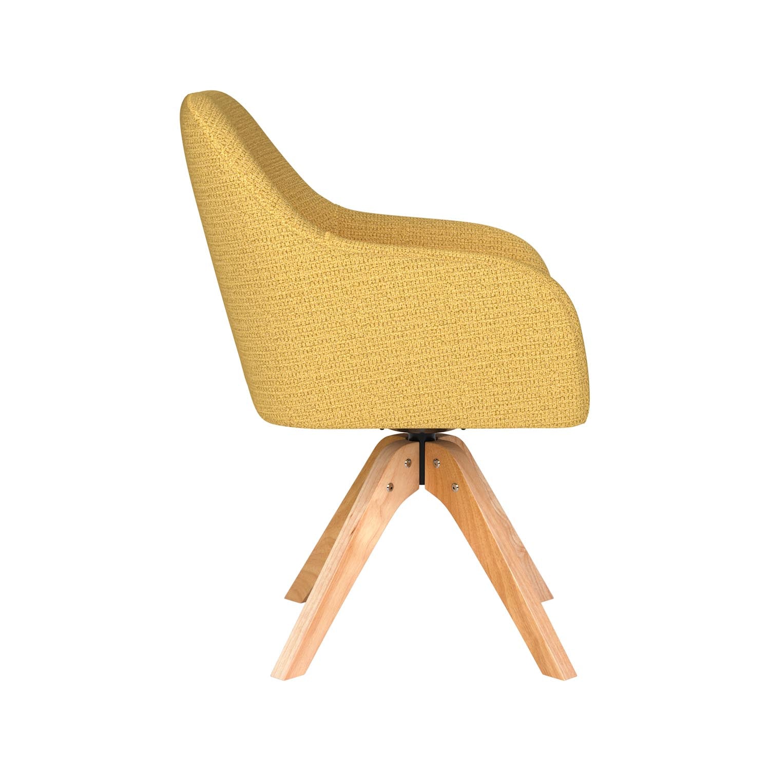 Stuhl Otis Wooden Swivel in Ochre präsentiert im Onlineshop von KAQTU Design AG. Drehstuhl ist von White Label Living