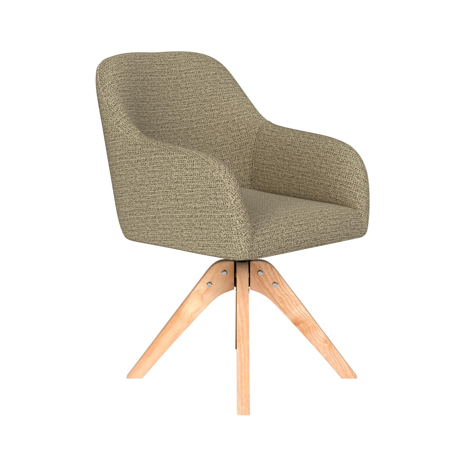 Stuhl Otis Wooden Swivel in Grün präsentiert im Onlineshop von KAQTU Design AG. Drehstuhl ist von White Label Living