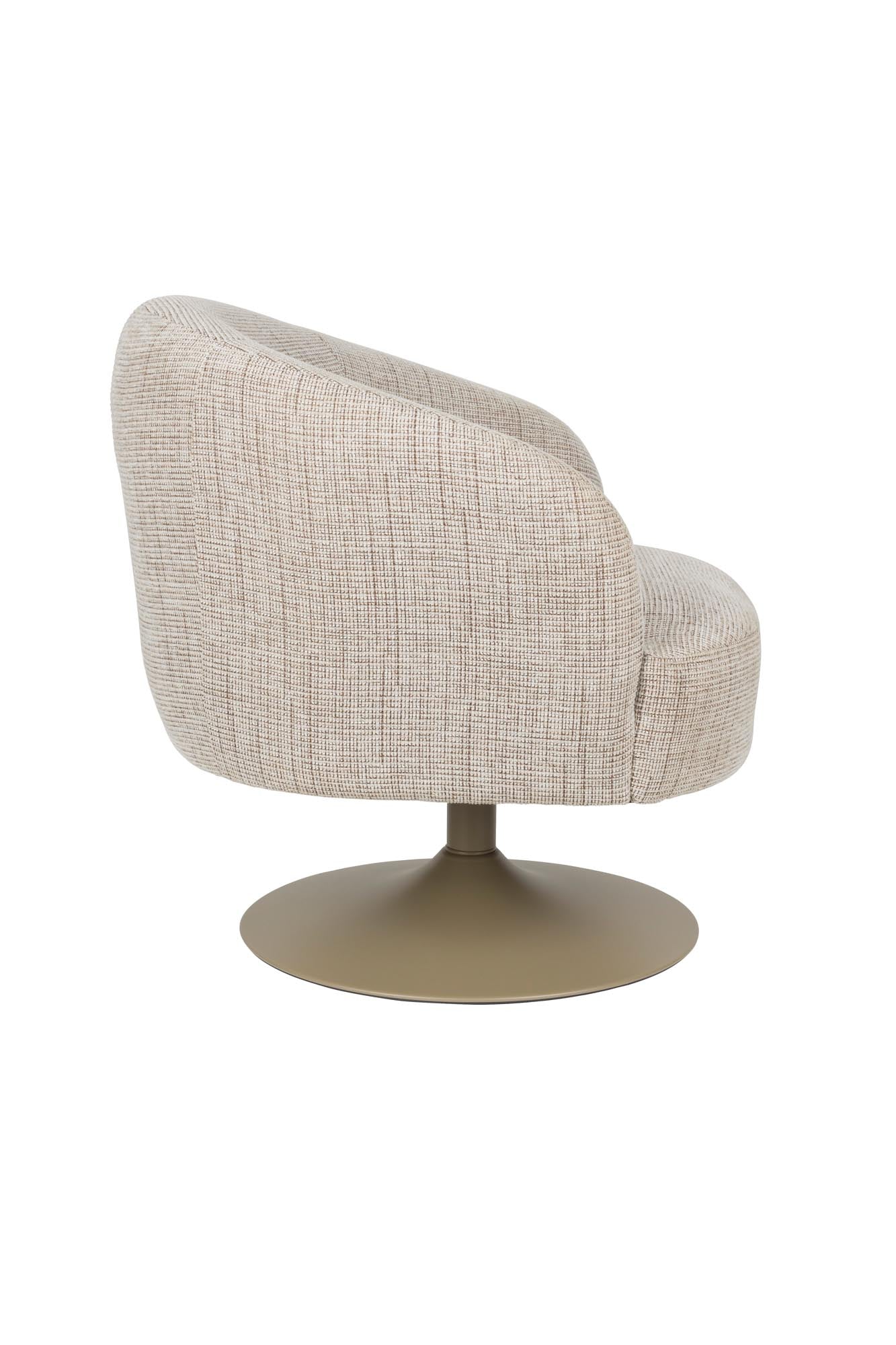 Erleben Sie den Sessel Renate von White Label Living – ein eleganter, drehbarer Sessel, der Komfort und Stil in Ihr Zuhause bringt.