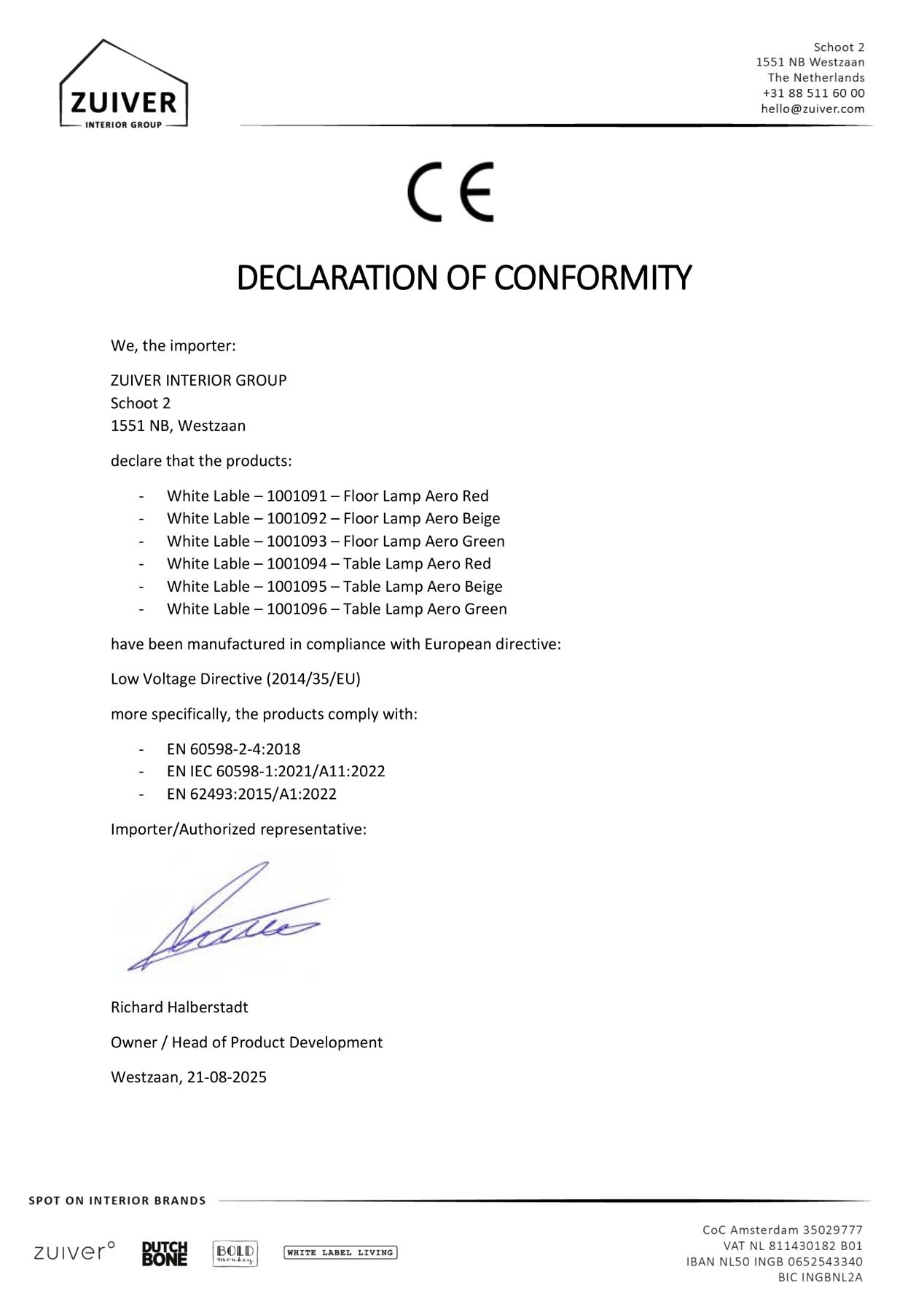 Stehlampe Aero in Beige präsentiert im Onlineshop von KAQTU Design AG. Stehleuchte ist von White Label Living