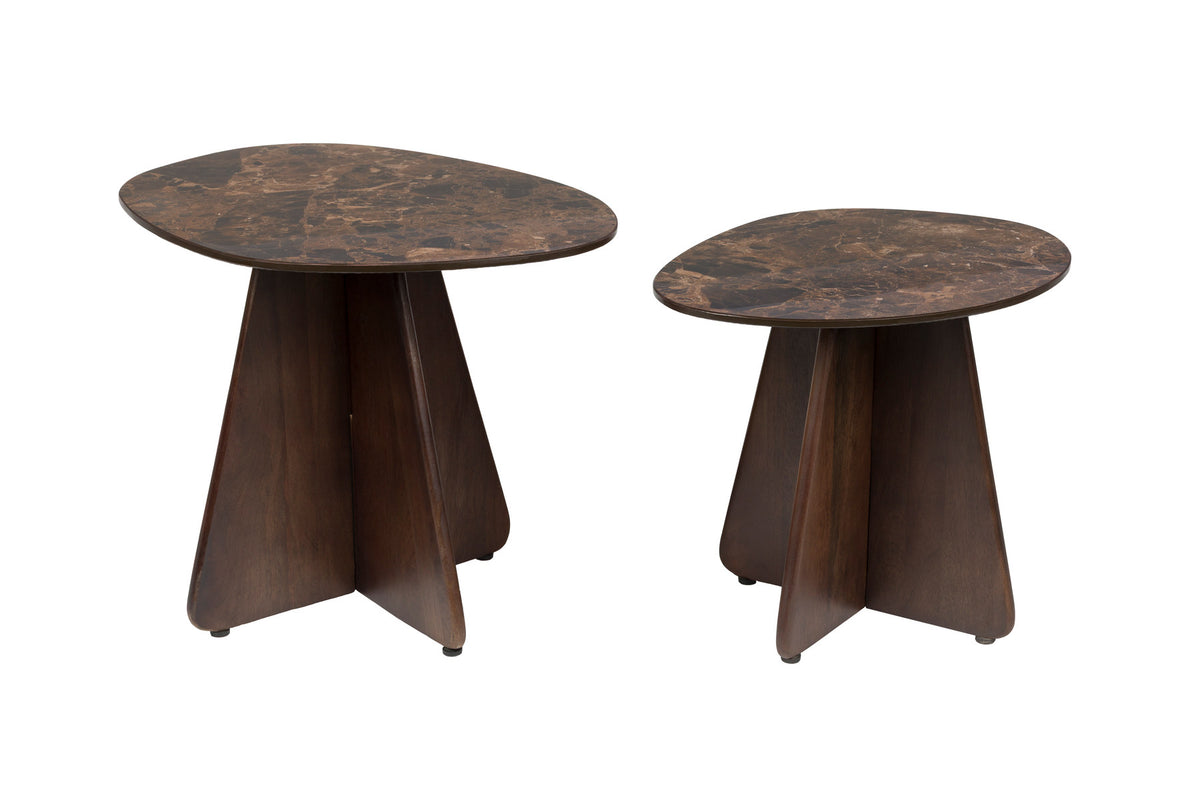 Beistelltisch Naut Set aus 2 in Braun präsentiert im Onlineshop von KAQTU Design AG. Beistelltisch ist von White Label Living