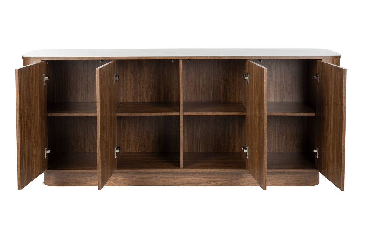 Sideboard Hoch Almira in Braun präsentiert im Onlineshop von KAQTU Design AG. Sideboard ist von White Label Living
