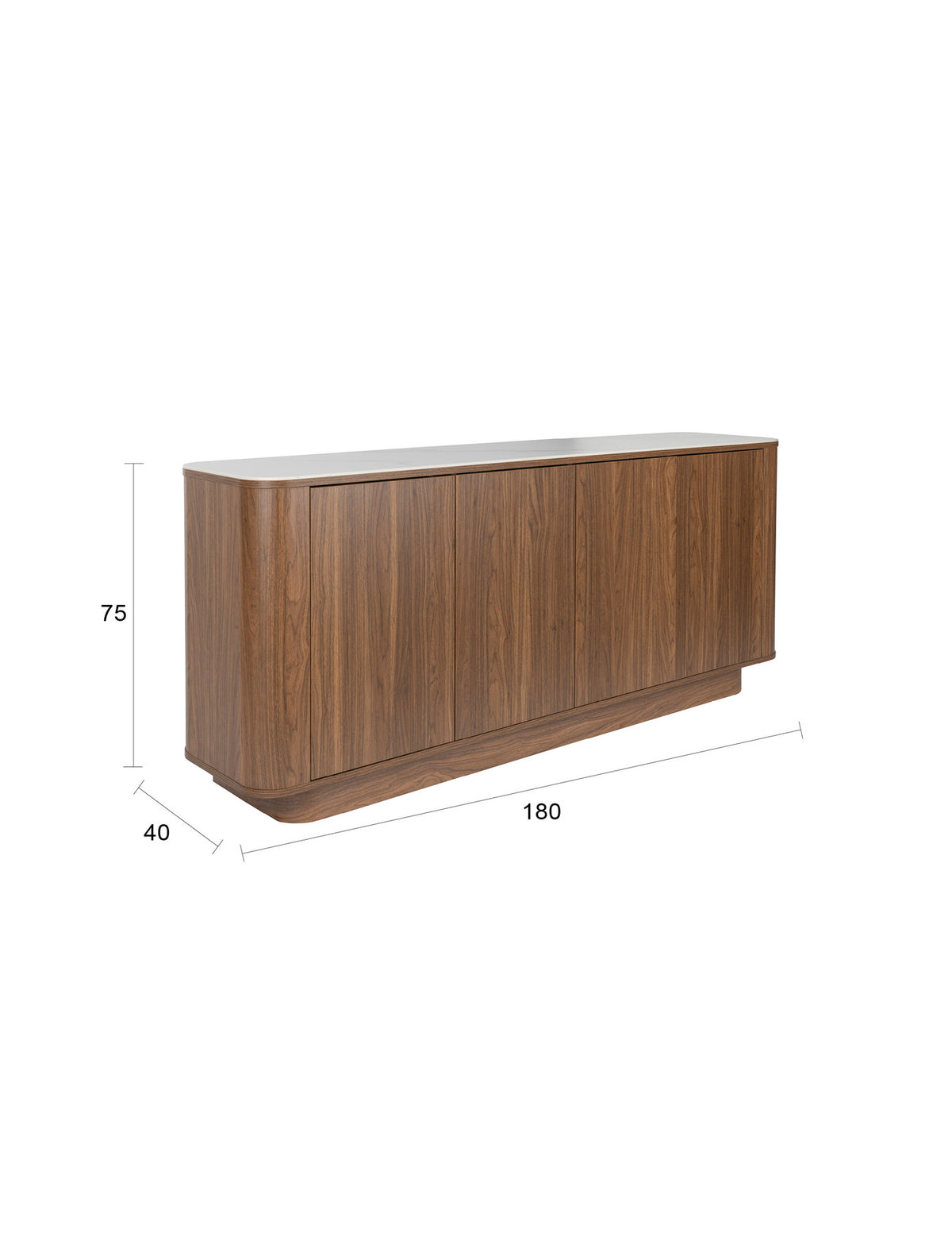Sideboard Hoch Almira in Braun präsentiert im Onlineshop von KAQTU Design AG. Sideboard ist von White Label Living