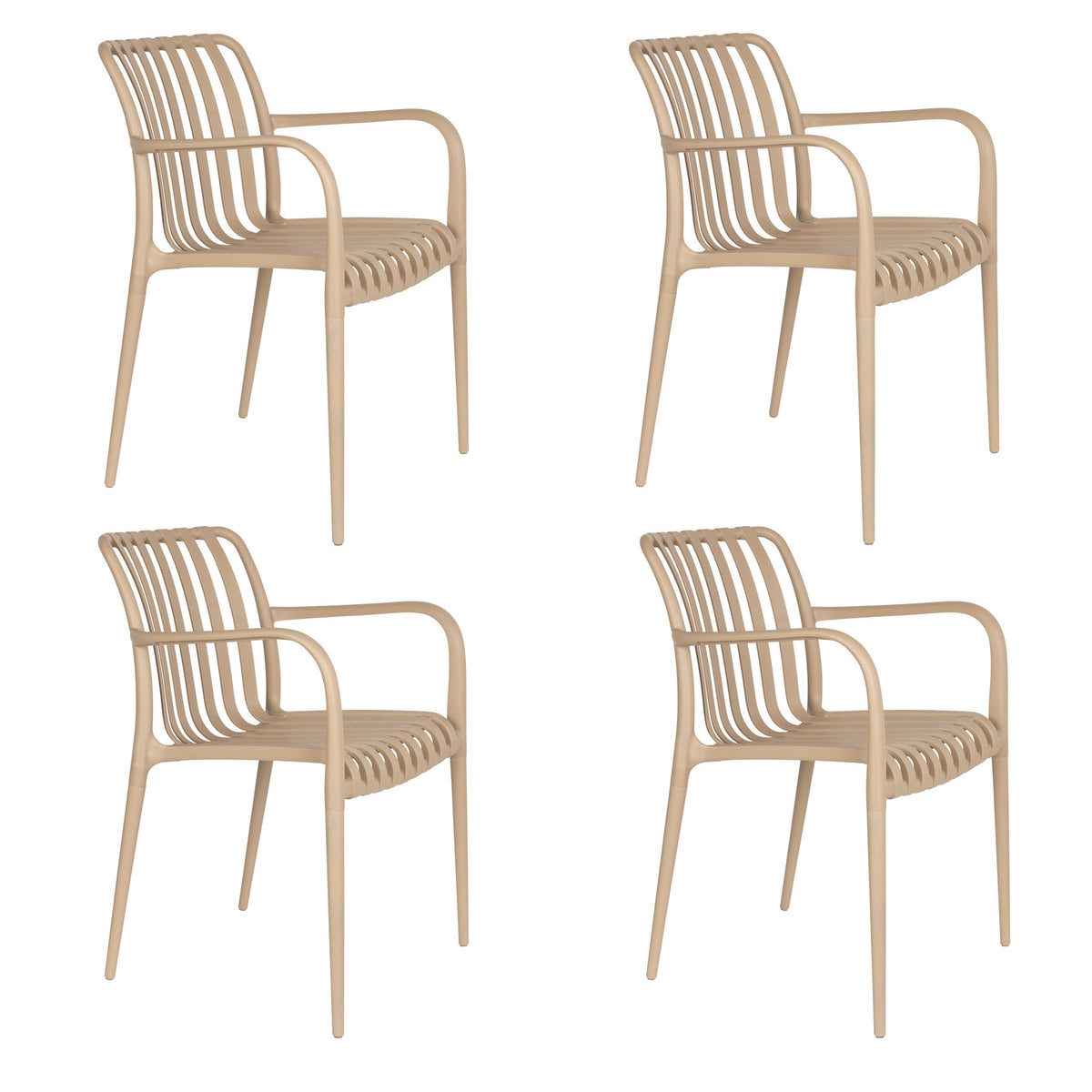 Gartenstuhl Amae in beige präsentiert im Onlineshop von KAQTU Design AG. Gartenstuhl ist von White Label Living