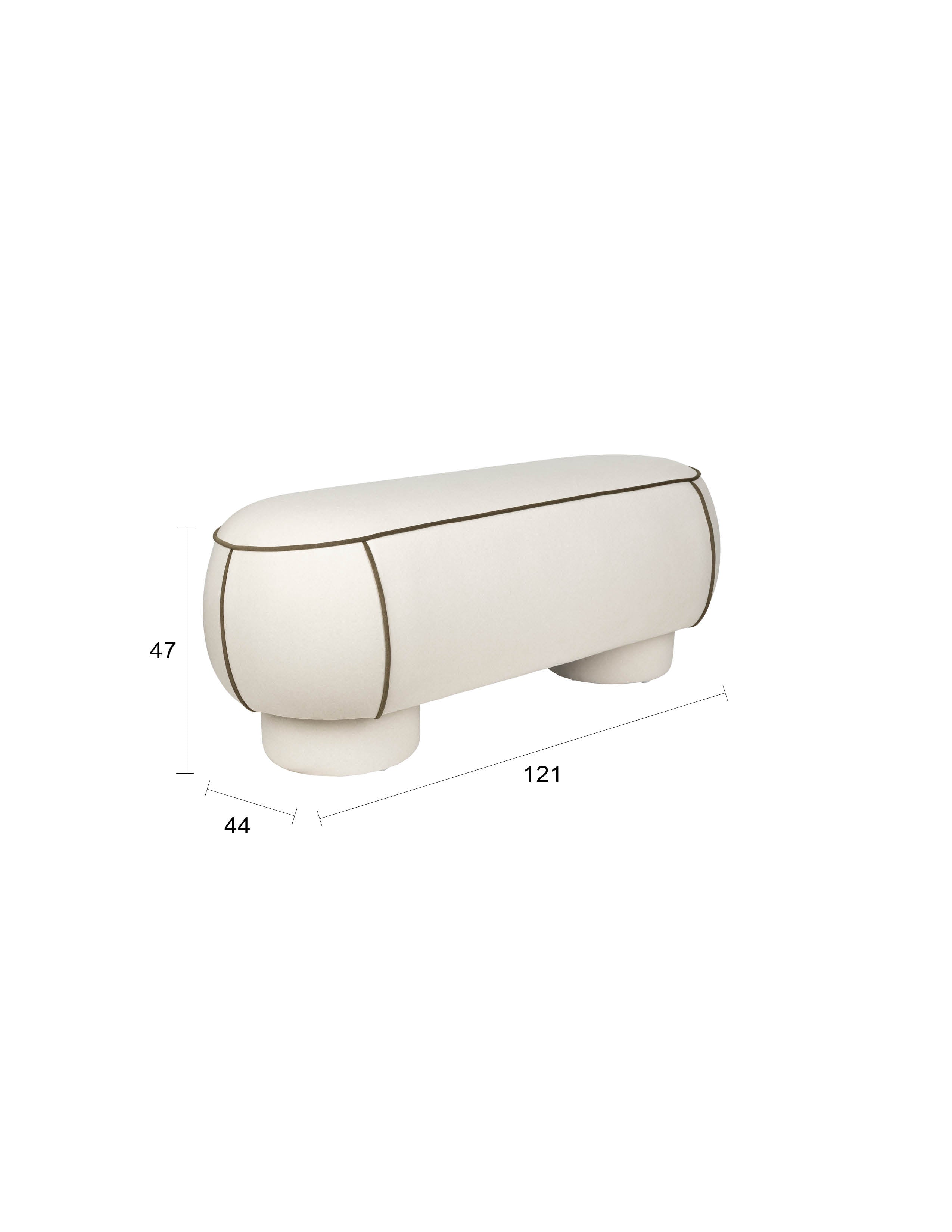 Bank Marina in Weiss präsentiert im Onlineshop von KAQTU Design AG. Sitzbank ist von White Label Living