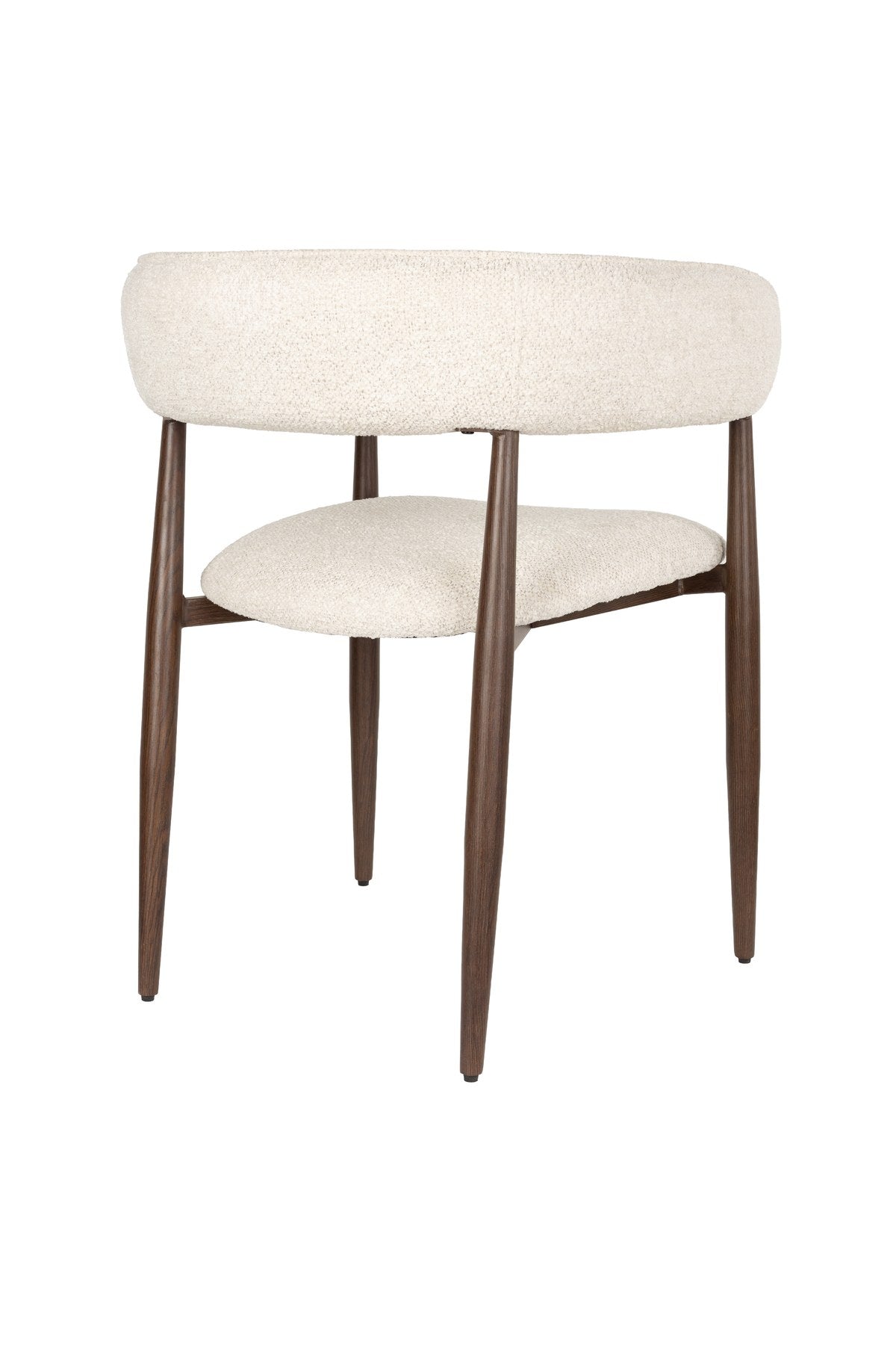 Gepolsterter Sessel Armchair Stanley von White Label Living in Beige mit brauner Optik, Sitzfläche aus Polyester, Beine aus Eisen mit Pulverbeschichtung
