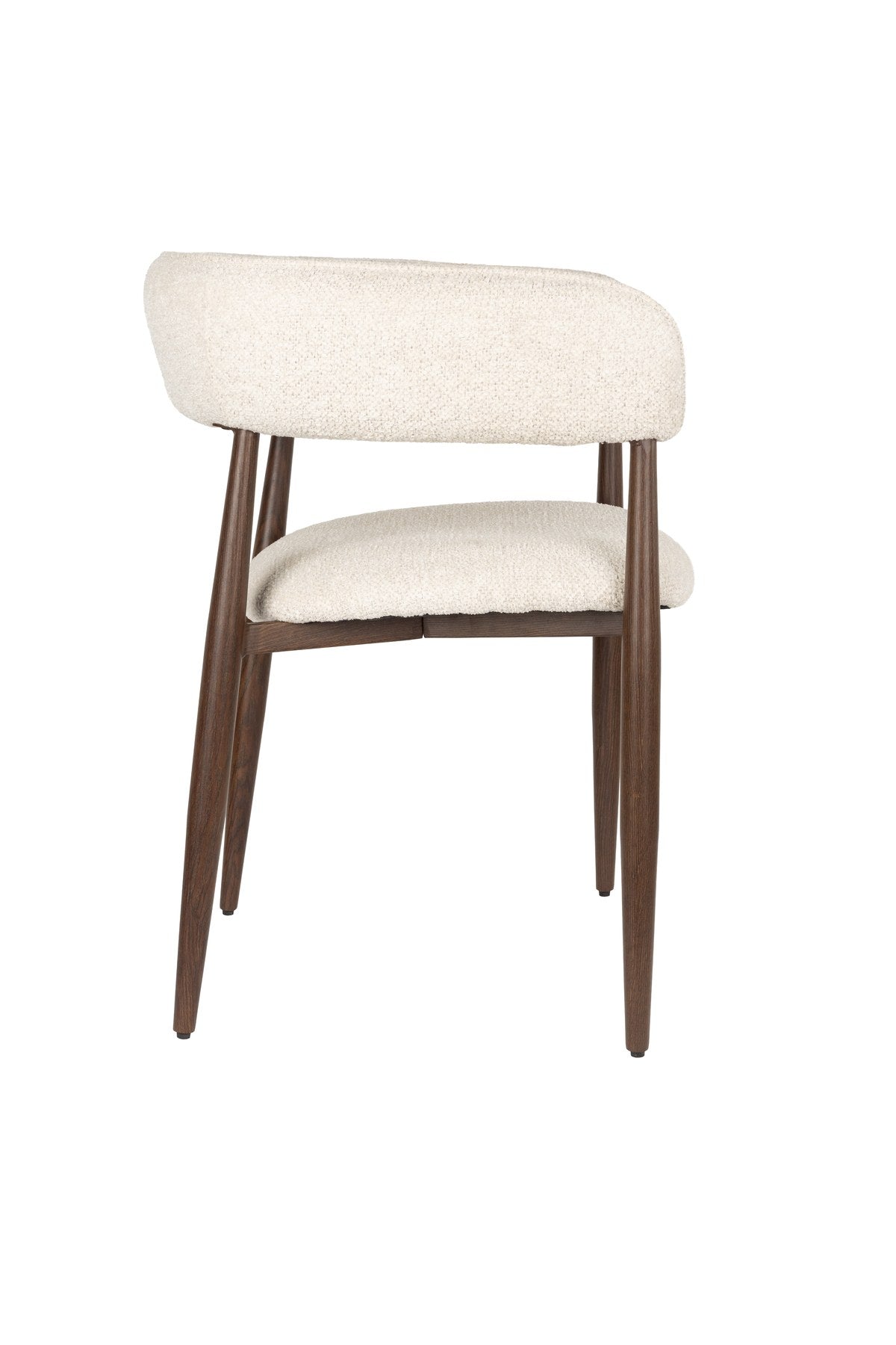 Gepolsterter Sessel Armchair Stanley von White Label Living in Beige mit brauner Optik, Sitzfläche aus Polyester, Beine aus Eisen mit Pulverbeschichtung