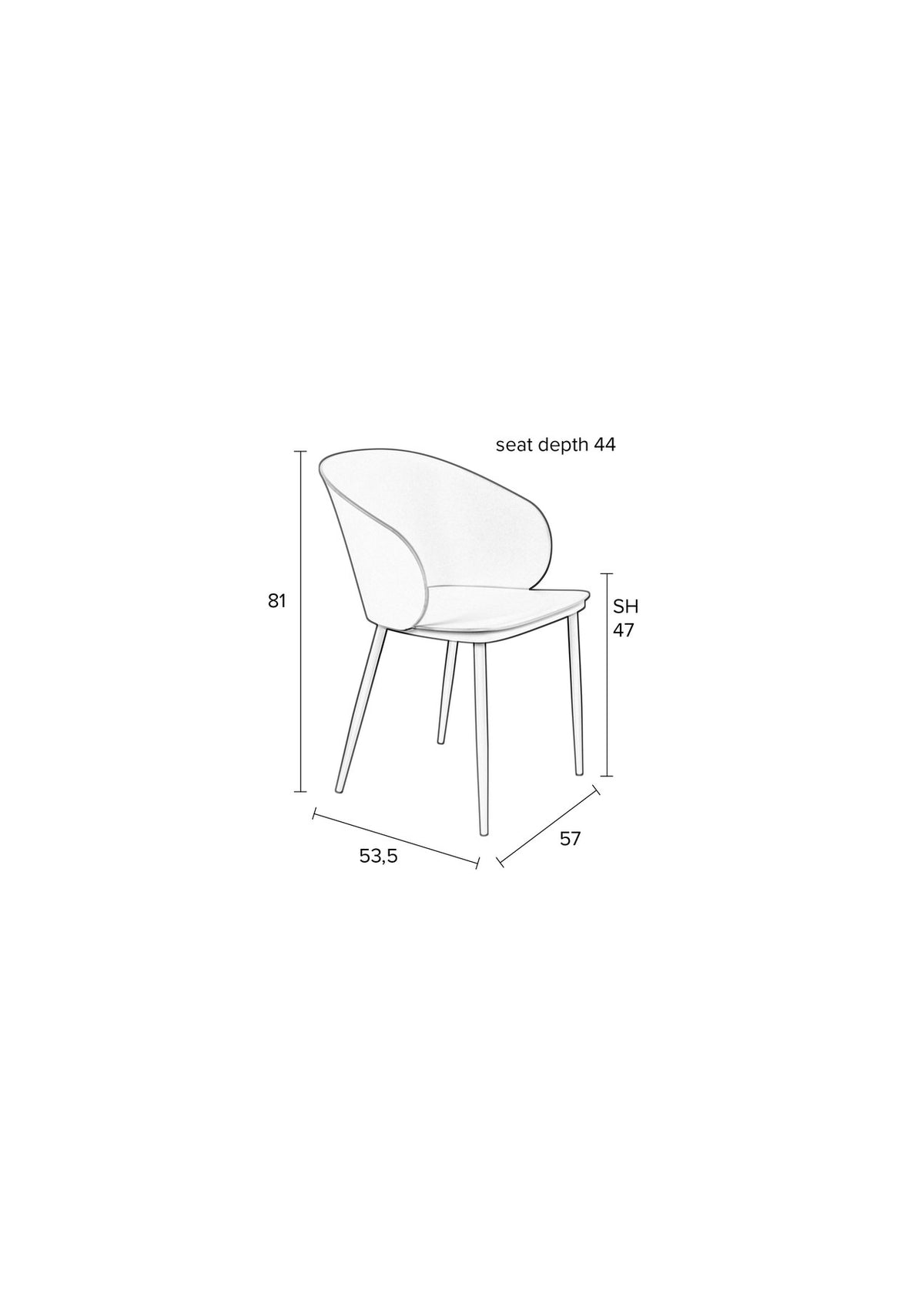 Stuhl GIGI in Rosa präsentiert im Onlineshop von KAQTU Design AG. Stuhl ist von White Label Living