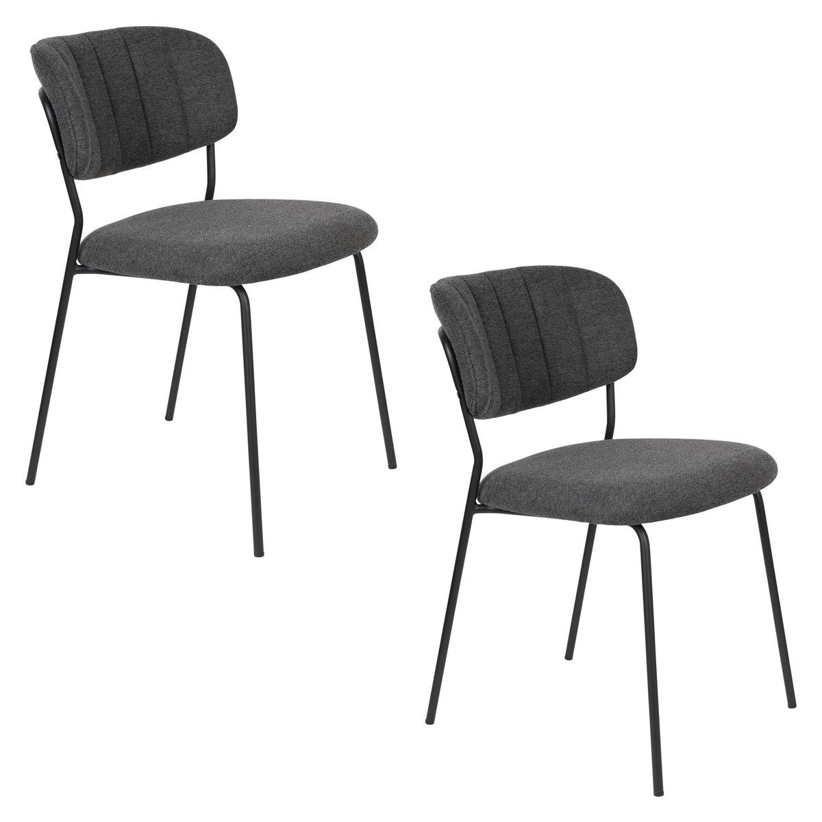 Stuhl Jolien gepolstert V1 in Grau präsentiert im Onlineshop von KAQTU Design AG. Stuhl ist von White Label Living