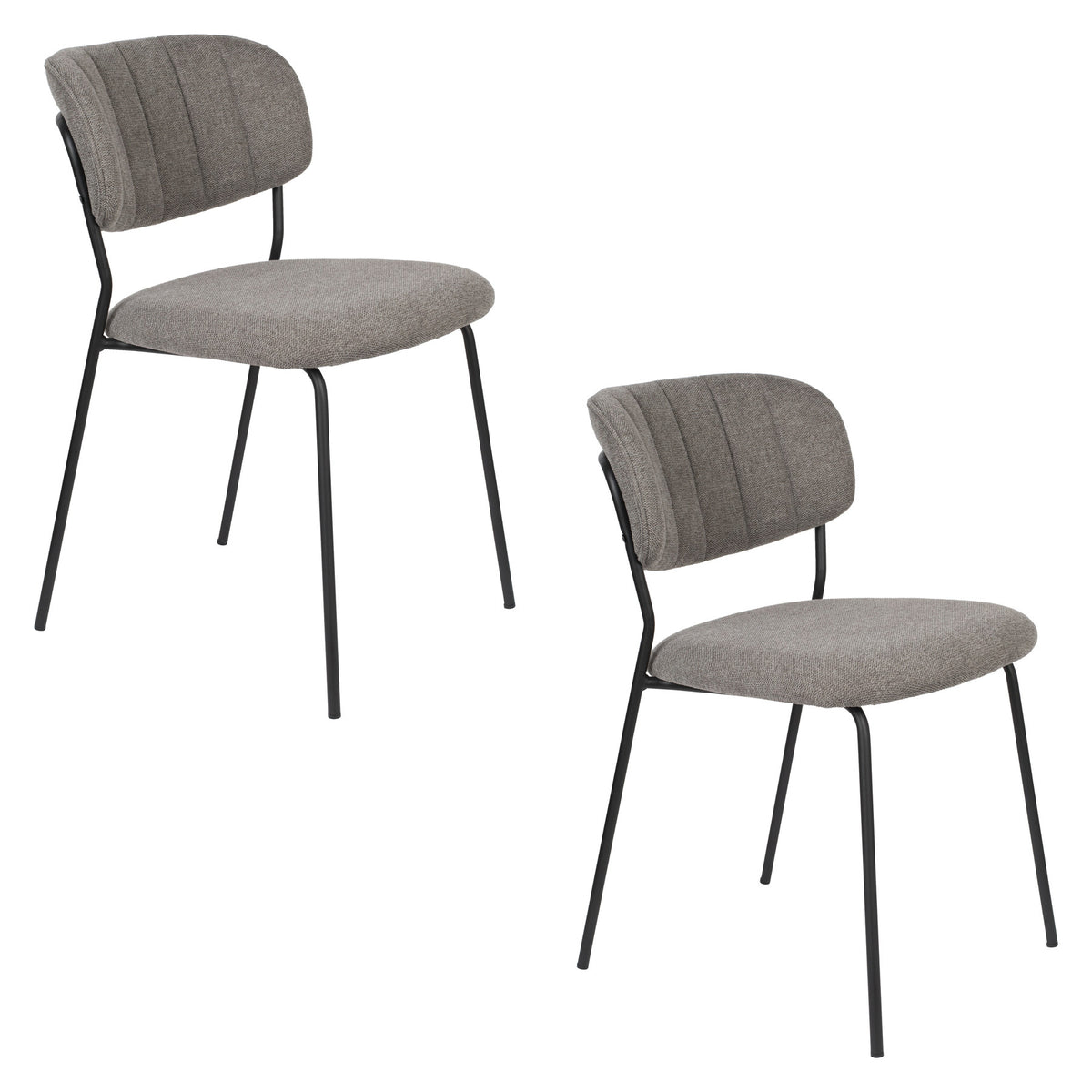 Stuhl Jolien gepolstert V1 in Grau präsentiert im Onlineshop von KAQTU Design AG. Stuhl ist von White Label Living