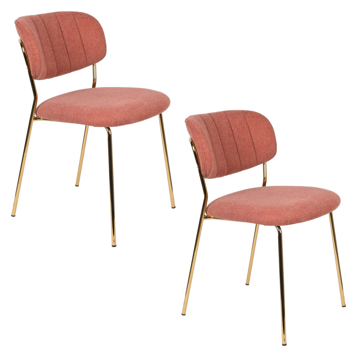 Stuhl Jolien gepolstert V1 in Rosa präsentiert im Onlineshop von KAQTU Design AG. Stuhl ist von White Label Living