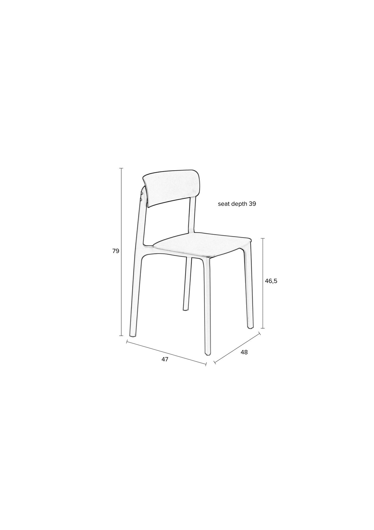 Stuhl Clive in Blau präsentiert im Onlineshop von KAQTU Design AG. Stuhl ist von White Label Living