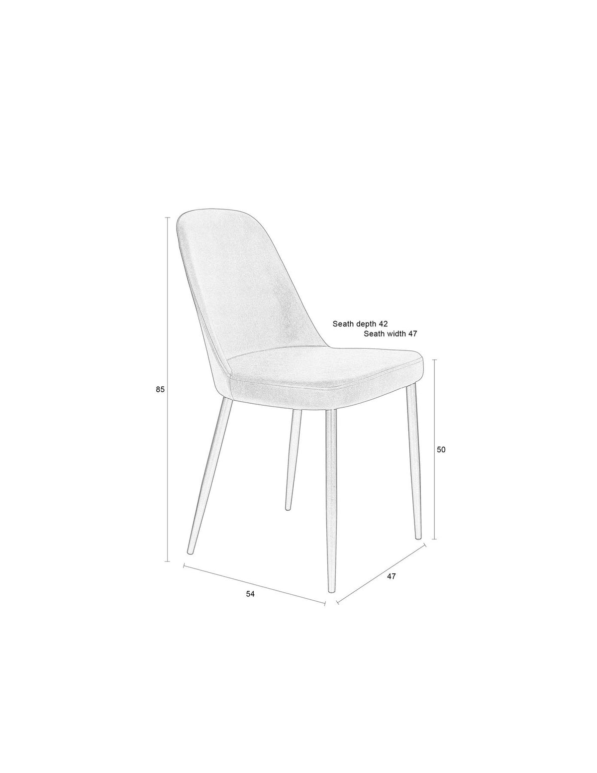 Stuhl Alana in Grau präsentiert im Onlineshop von KAQTU Design AG. Stuhl ist von White Label Living