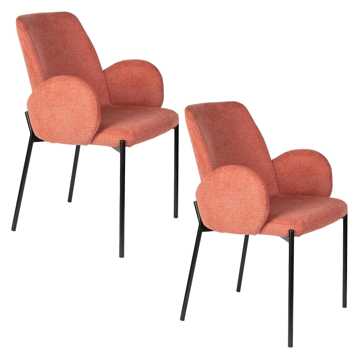 Tjarda Stuhl Altrosa in Rosa präsentiert im Onlineshop von KAQTU Design AG. Stuhl mit Armlehne ist von White Label Living