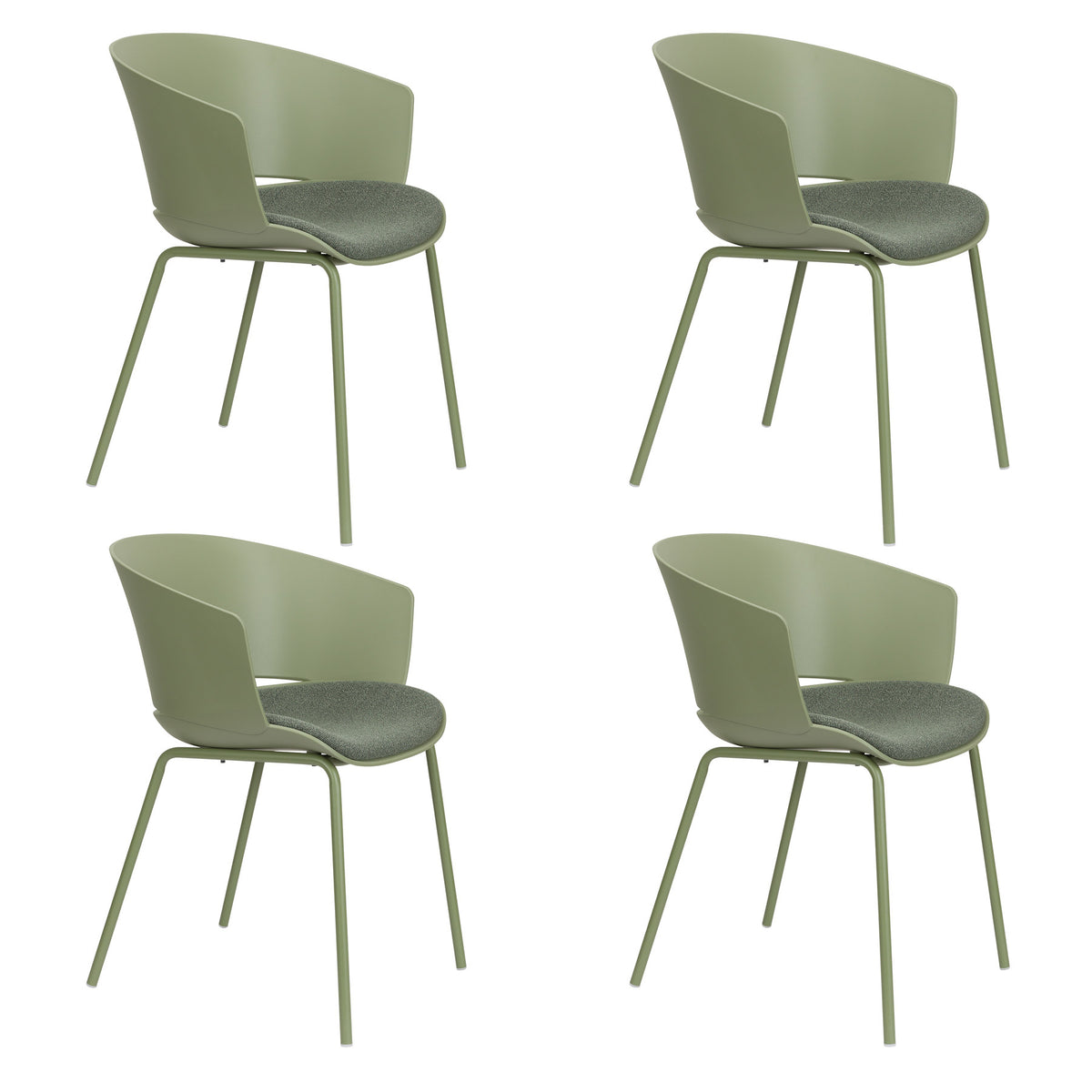 Stuhl Jessica Green in Green präsentiert im Onlineshop von KAQTU Design AG. Stuhl mit Armlehne ist von White Label Living