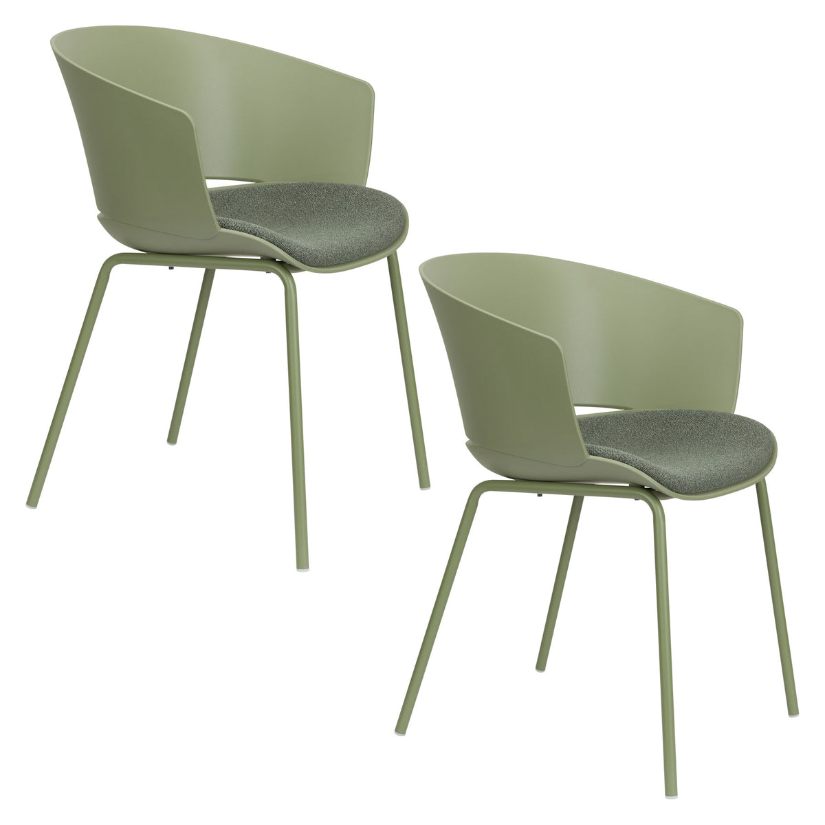 Stuhl Jessica Green in Green präsentiert im Onlineshop von KAQTU Design AG. Stuhl mit Armlehne ist von White Label Living