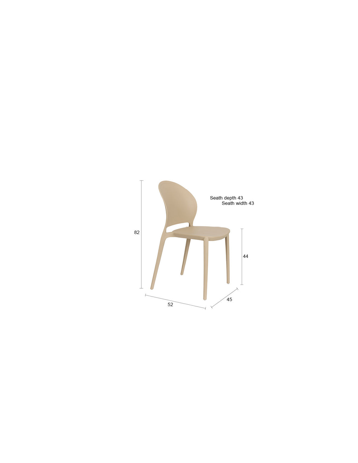 Outdoor-Stuhl Sjoerd Beige in beige präsentiert im Onlineshop von KAQTU Design AG. Stuhl ist von White Label Living