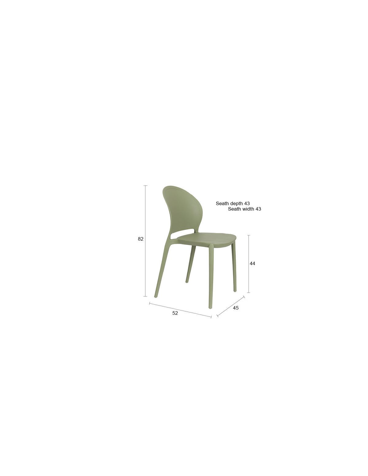 Outdoor-Stuhl Sjoerd Grün in Green präsentiert im Onlineshop von KAQTU Design AG. Stuhl ist von White Label Living
