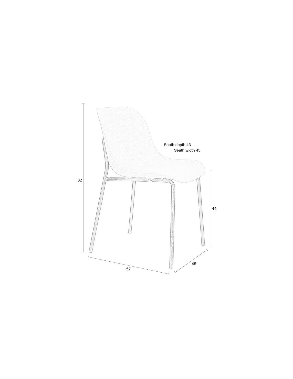 Stuhl Weizen in Weiss präsentiert im Onlineshop von KAQTU Design AG. Stuhl ist von White Label Living