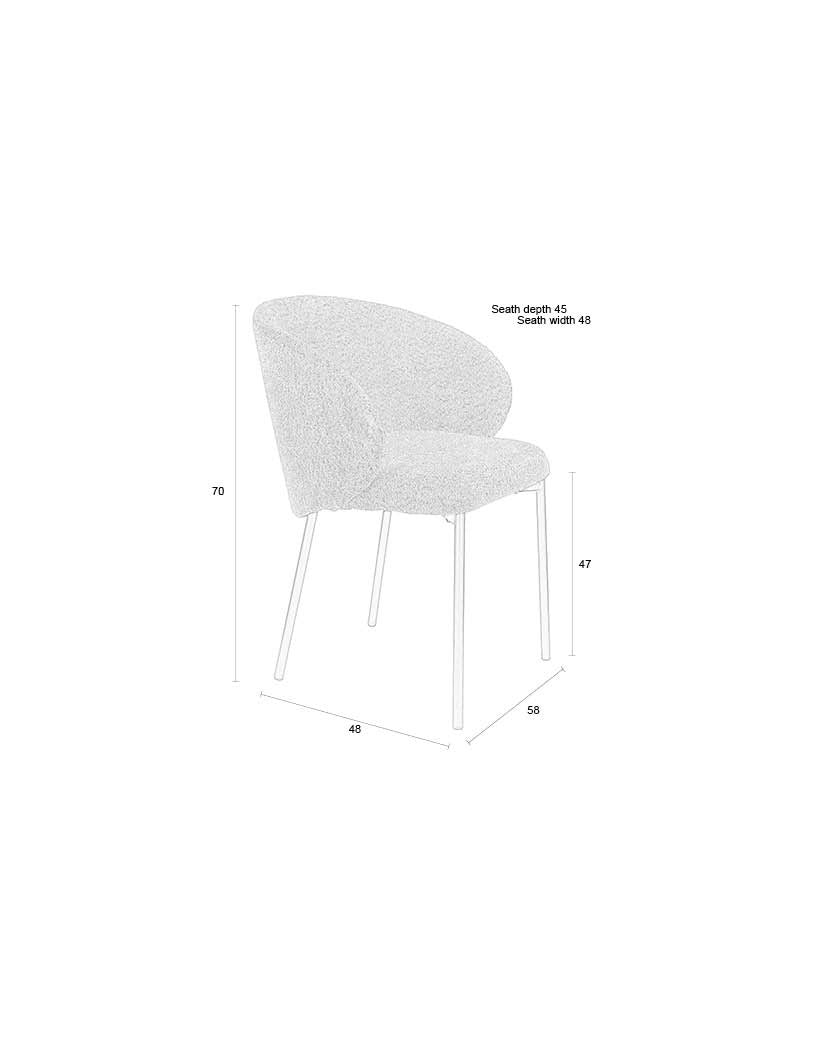Ayle Stuhl in Weiss präsentiert im Onlineshop von KAQTU Design AG. Stuhl mit Armlehne ist von White Label Living