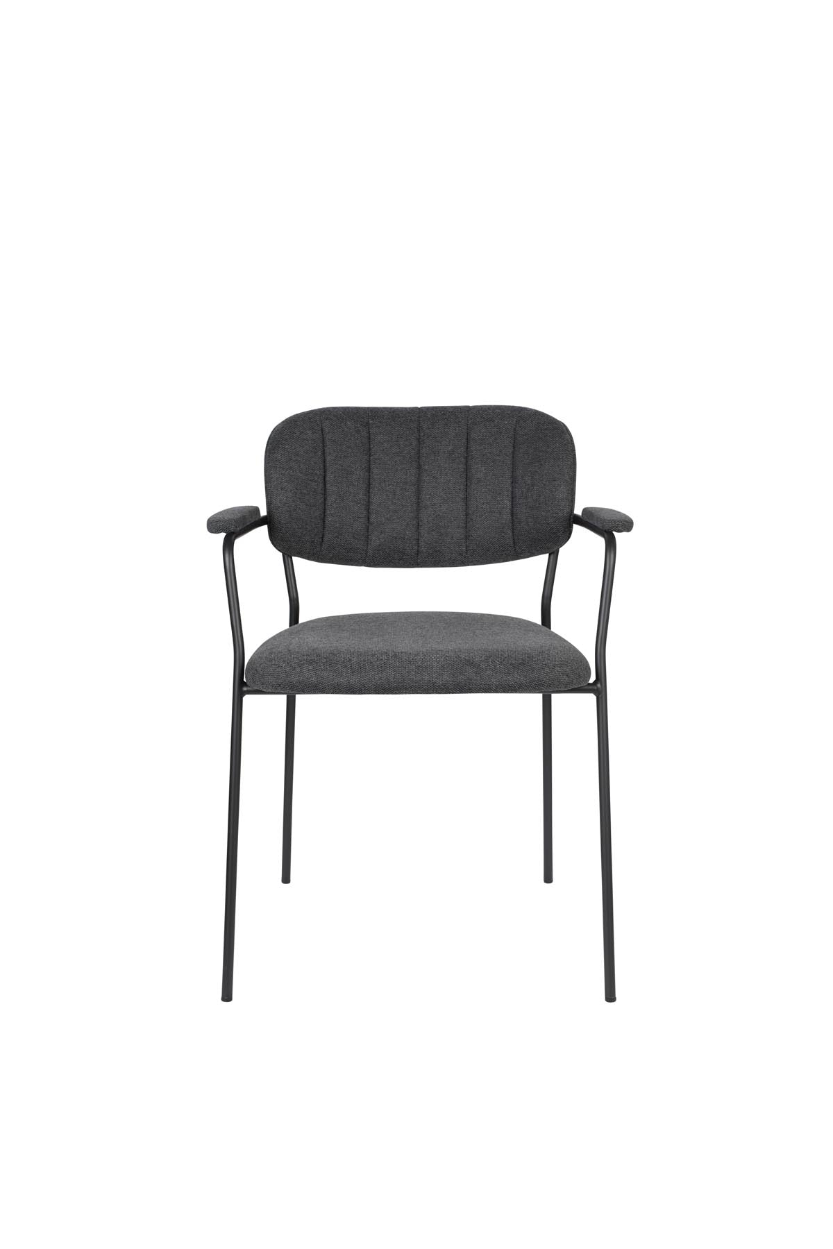 Armlehnstuhl Jolien gepolstert in Schwarz präsentiert im Onlineshop von KAQTU Design AG. Stuhl mit Armlehne ist von White Label Living