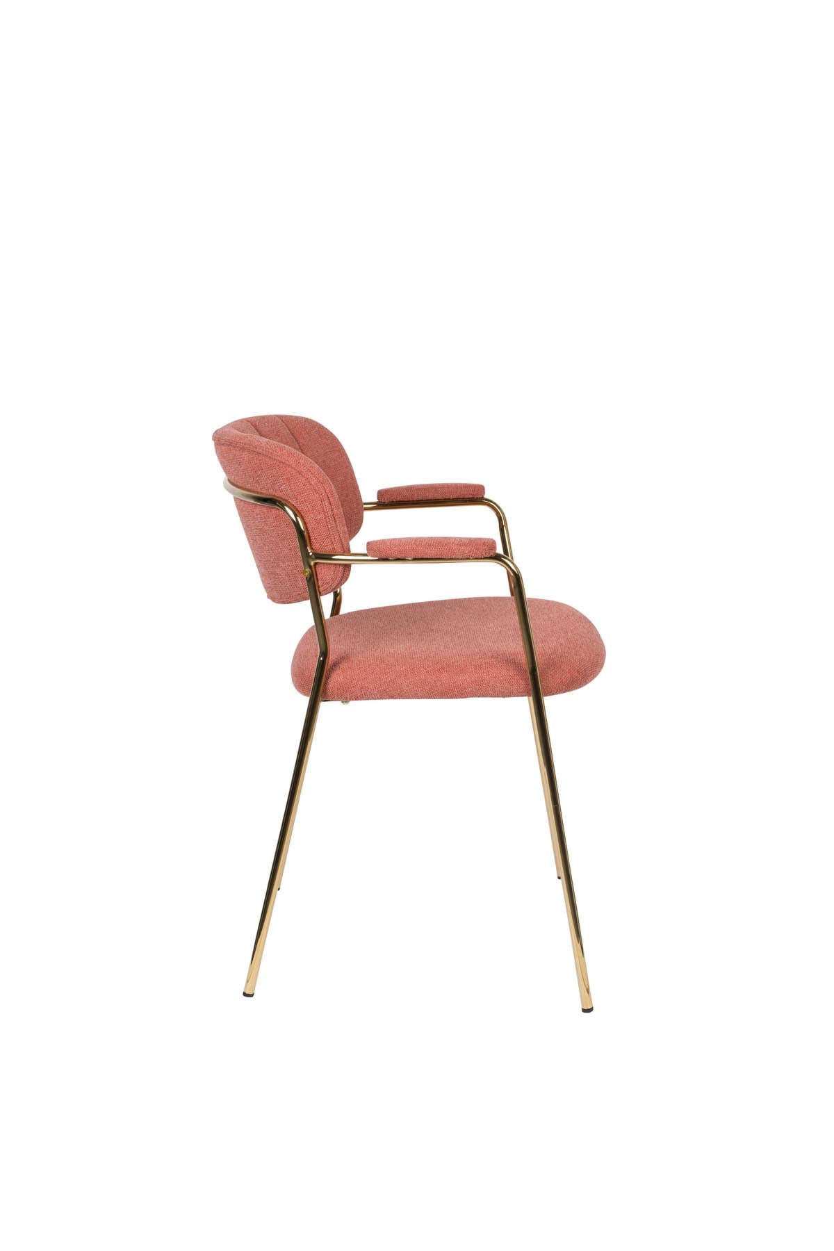 Armlehnstuhl Jolien gepolstert in Rosa präsentiert im Onlineshop von KAQTU Design AG. Stuhl mit Armlehne ist von White Label Living