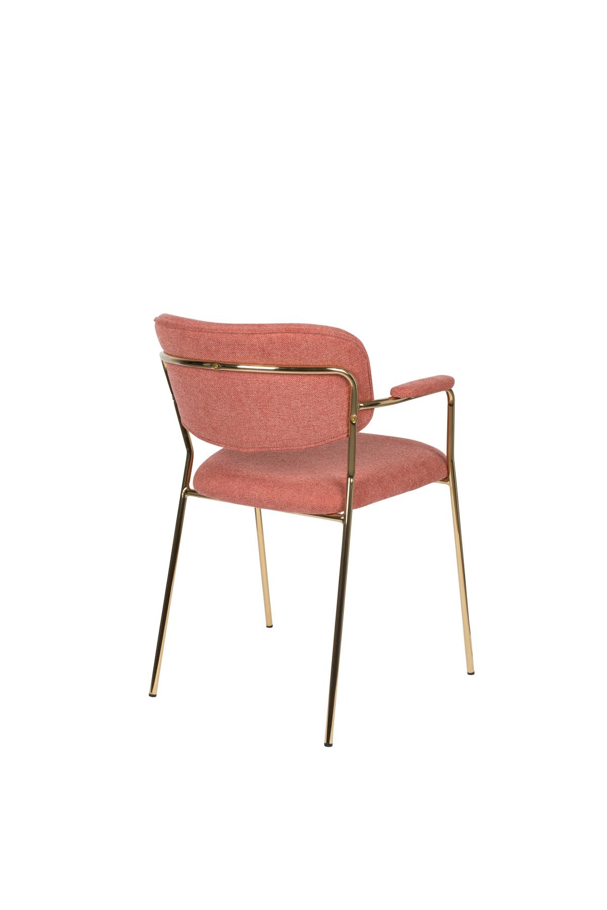 Armlehnstuhl Jolien gepolstert in Rosa präsentiert im Onlineshop von KAQTU Design AG. Stuhl mit Armlehne ist von White Label Living