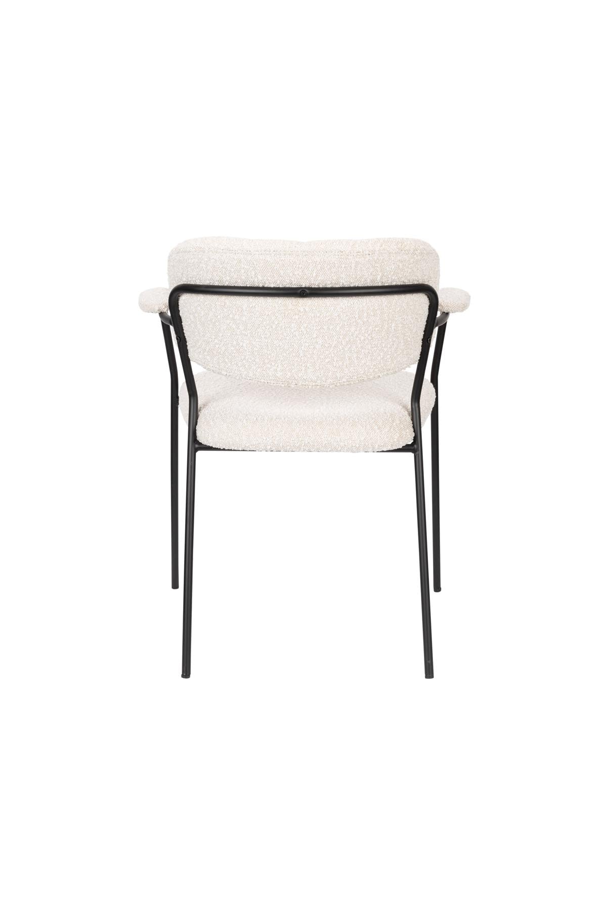 Armlehnstuhl Jolien gepolstert in Weiss präsentiert im Onlineshop von KAQTU Design AG. Stuhl mit Armlehne ist von White Label Living