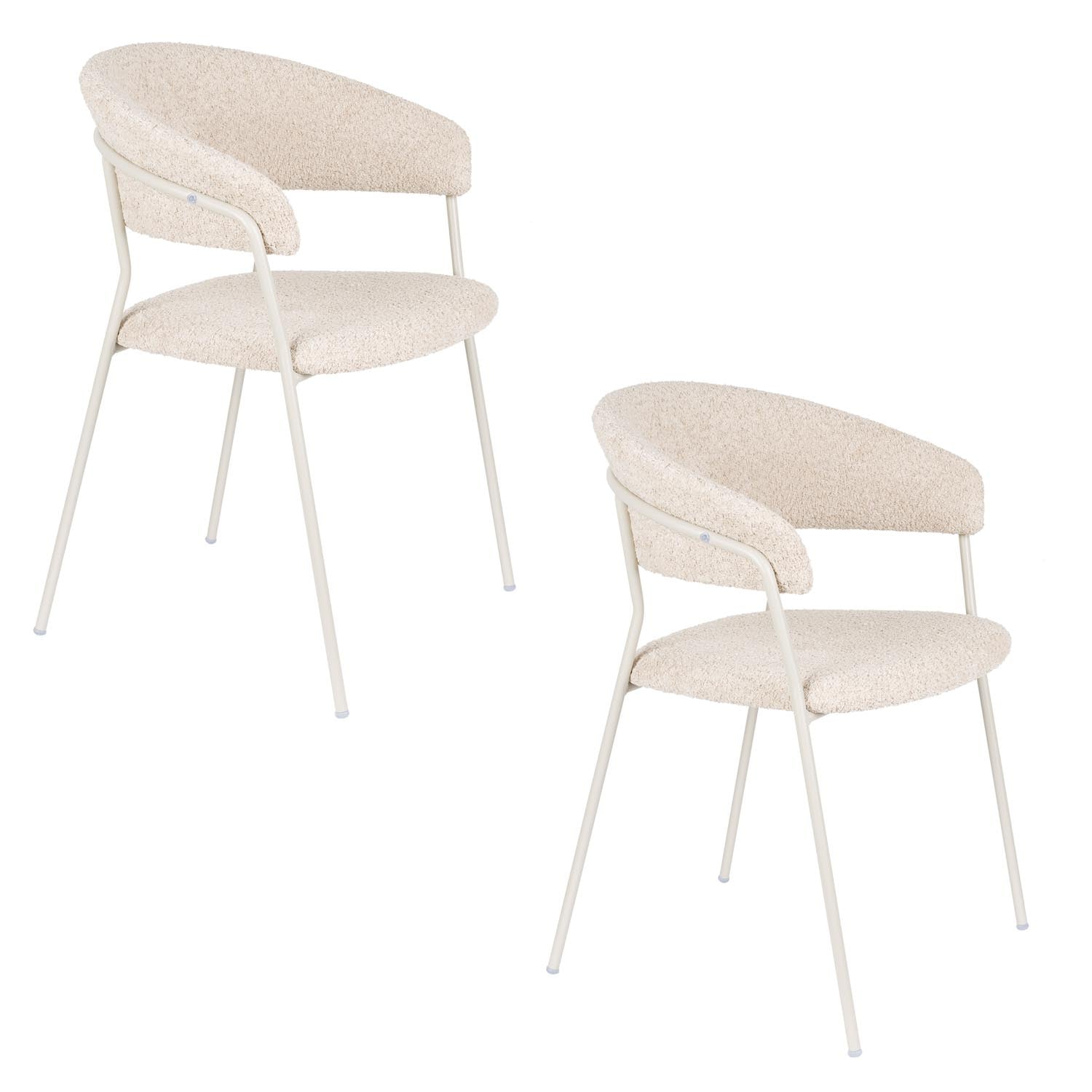 Armlehnstuhl Zeri Off White in beige präsentiert im Onlineshop von KAQTU Design AG. Stuhl mit Armlehne ist von White Label Living