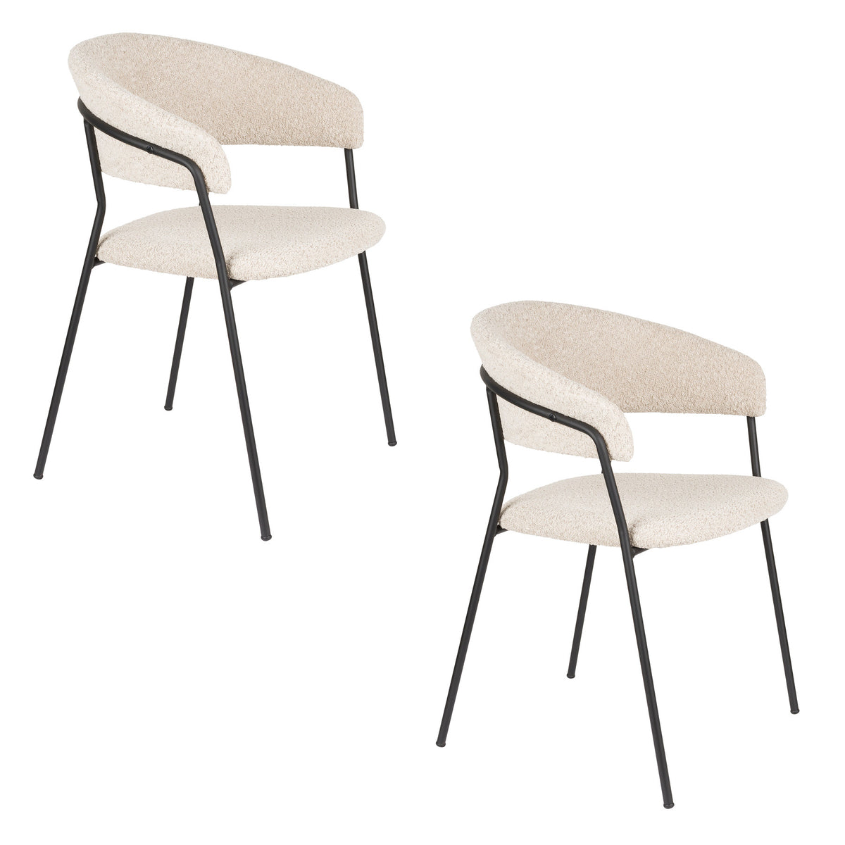 Armlehnstuhl Zeri Black in beige präsentiert im Onlineshop von KAQTU Design AG. Stuhl mit Armlehne ist von White Label Living