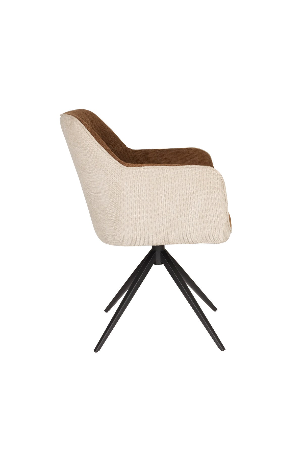 Sessel Daley Beige/Braun in Braun präsentiert im Onlineshop von KAQTU Design AG. Schalenstuhl mit Armlehne ist von White Label Living