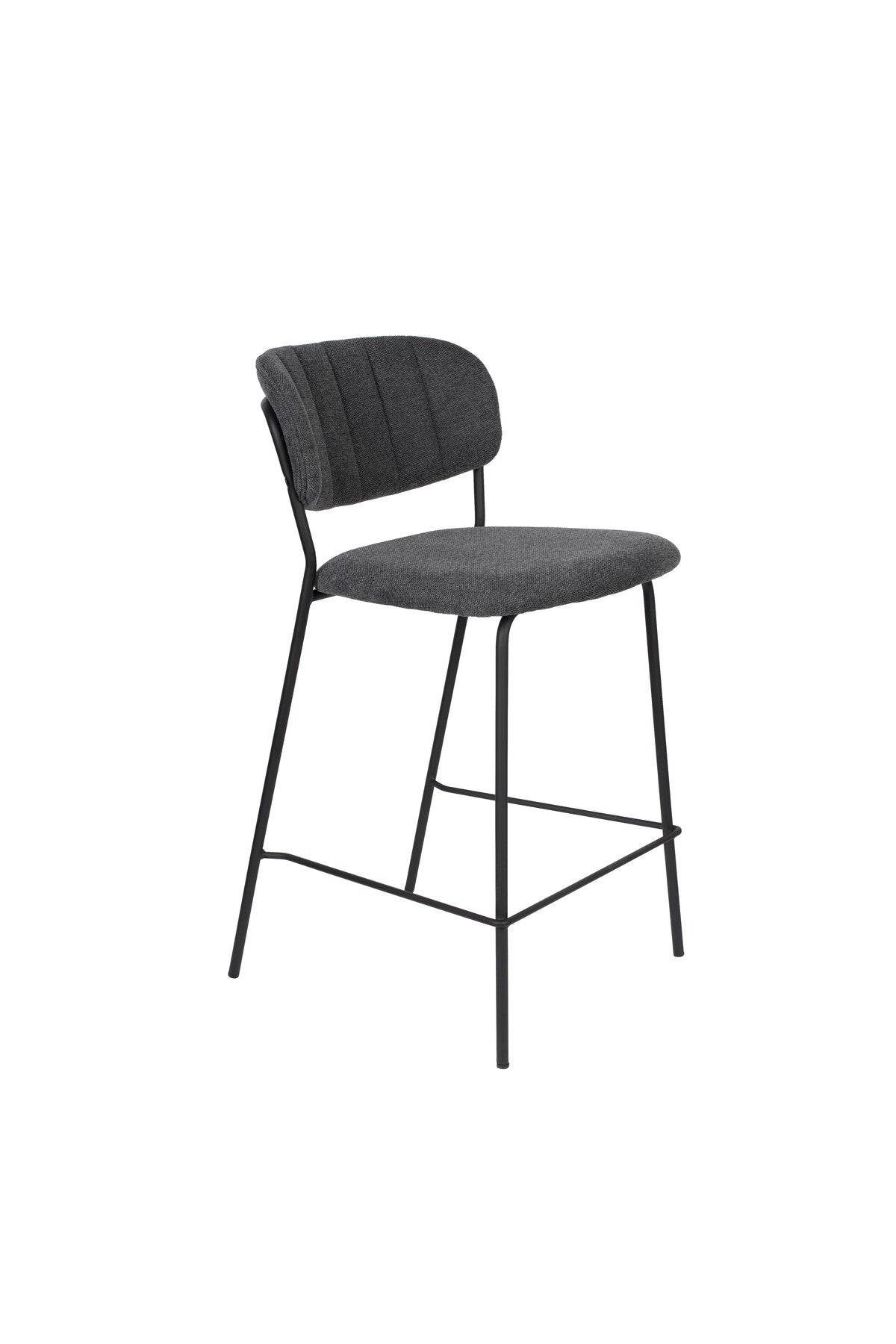 Barstuhl Jolien gepolstert in Grau präsentiert im Onlineshop von KAQTU Design AG. Barstuhl ist von White Label Living