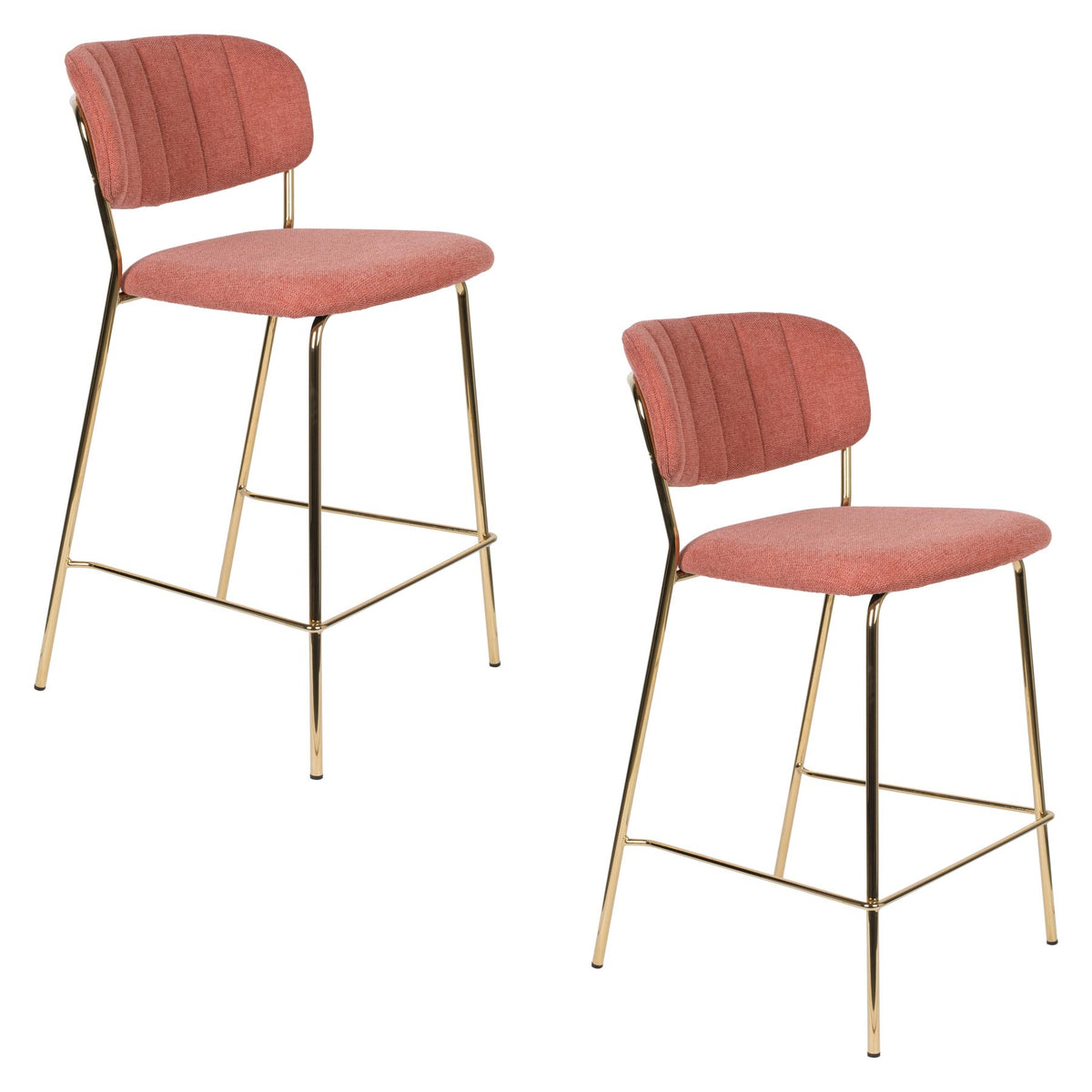 Barstuhl Jolien gepolstert in Rosa präsentiert im Onlineshop von KAQTU Design AG. Barstuhl ist von White Label Living