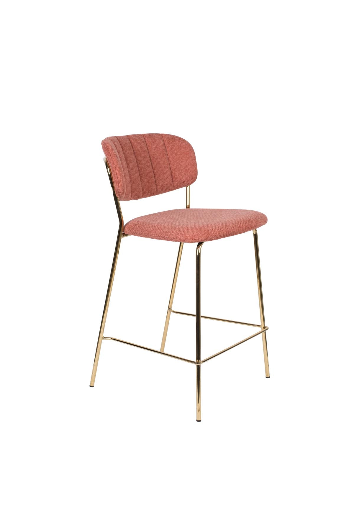 Barstuhl Jolien gepolstert in Rosa präsentiert im Onlineshop von KAQTU Design AG. Barstuhl ist von White Label Living
