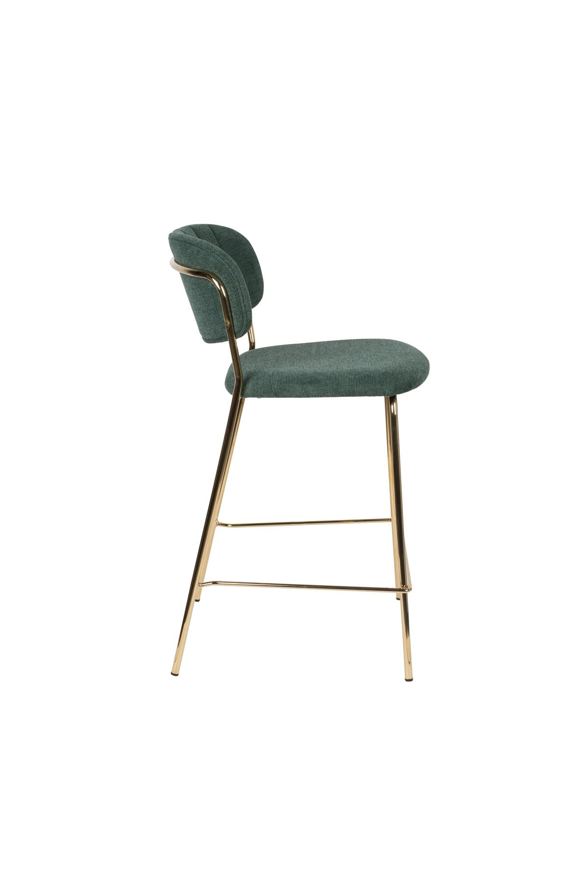 Barstuhl Jolien gepolstert in Gold/Dunkelgrün präsentiert im Onlineshop von KAQTU Design AG. Barstuhl ist von White Label Living