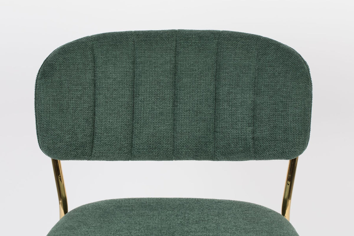 Barstuhl Jolien gepolstert in Gold/Dunkelgrün präsentiert im Onlineshop von KAQTU Design AG. Barstuhl ist von White Label Living