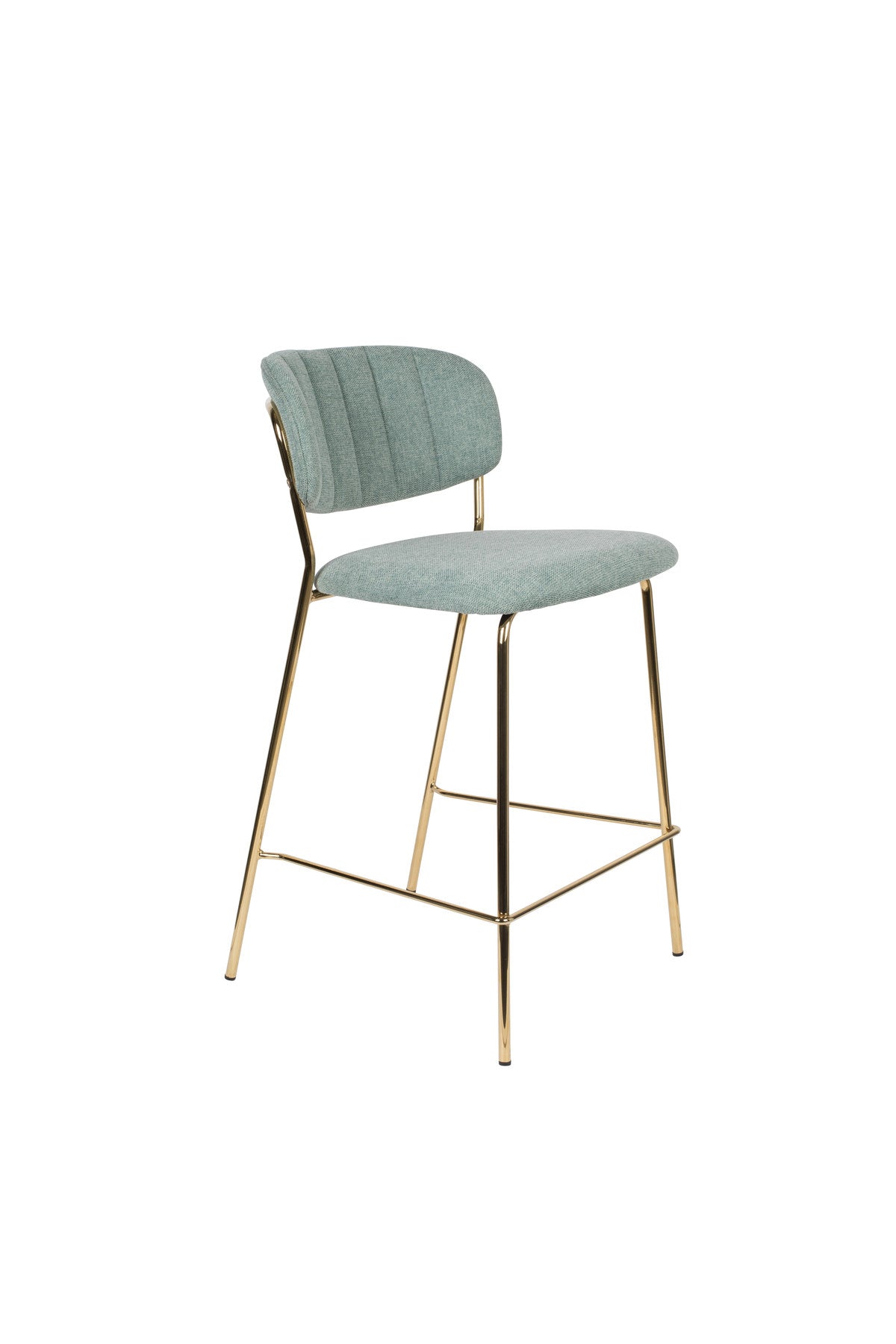 Barstuhl Jolien gepolstert in Gold/Hellgrün präsentiert im Onlineshop von KAQTU Design AG. Barstuhl ist von White Label Living