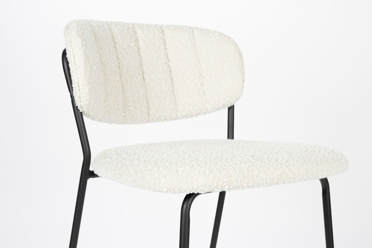 Barstuhl Jolien gepolstert in Weiss präsentiert im Onlineshop von KAQTU Design AG. Barstuhl ist von White Label Living