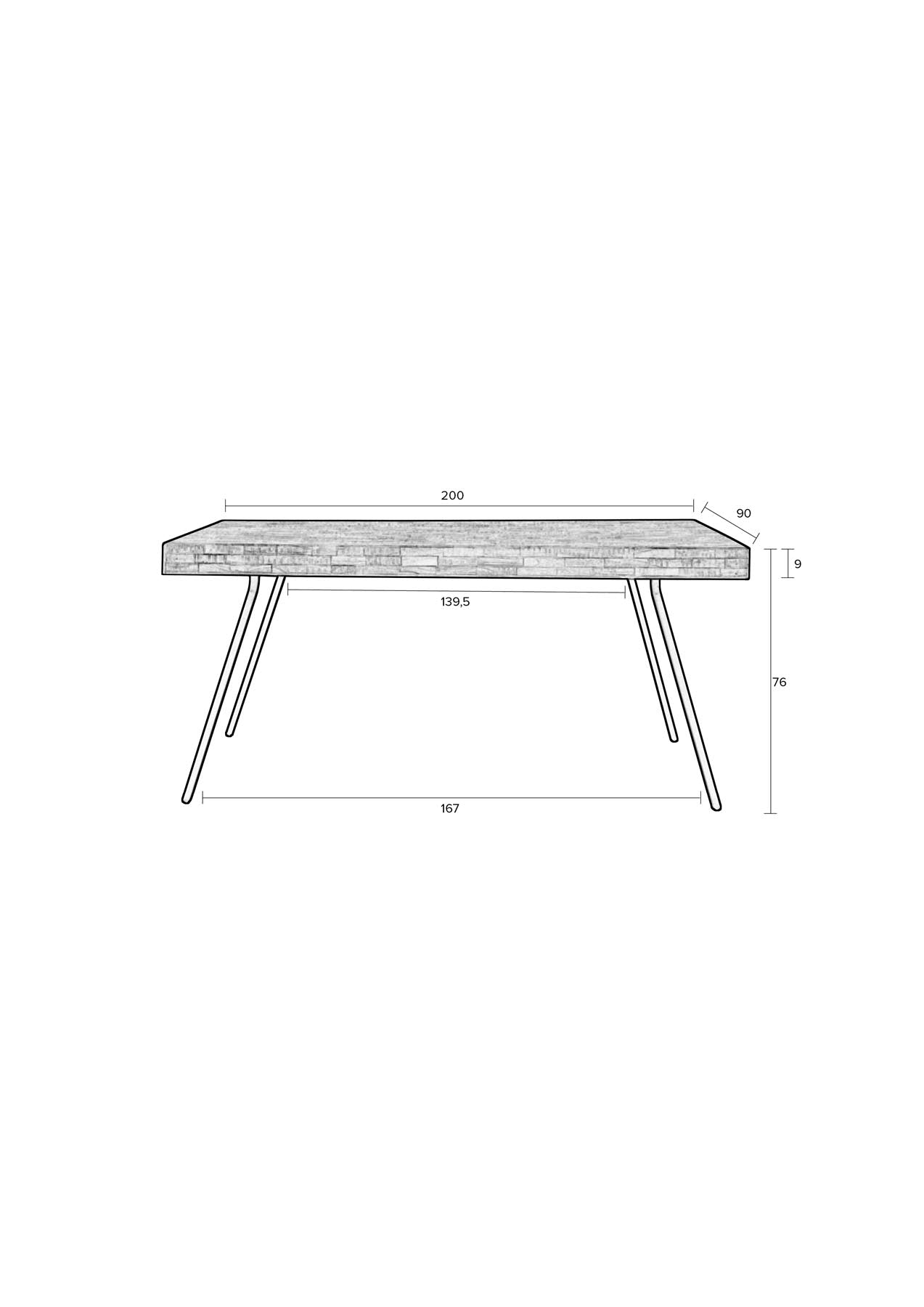 Tisch Suri in Schwarz präsentiert im Onlineshop von KAQTU Design AG. Esstisch ist von White Label Living